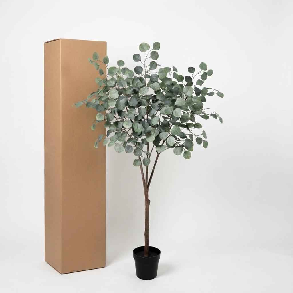 Image of Eukalyptus Baum Kunstpflanze 150cm – Realistische Eucalyptus Deko Pflanze – Pflegefreie Zimmerpflanze für Wohnzimmer Büro & Empfangsbereich-2