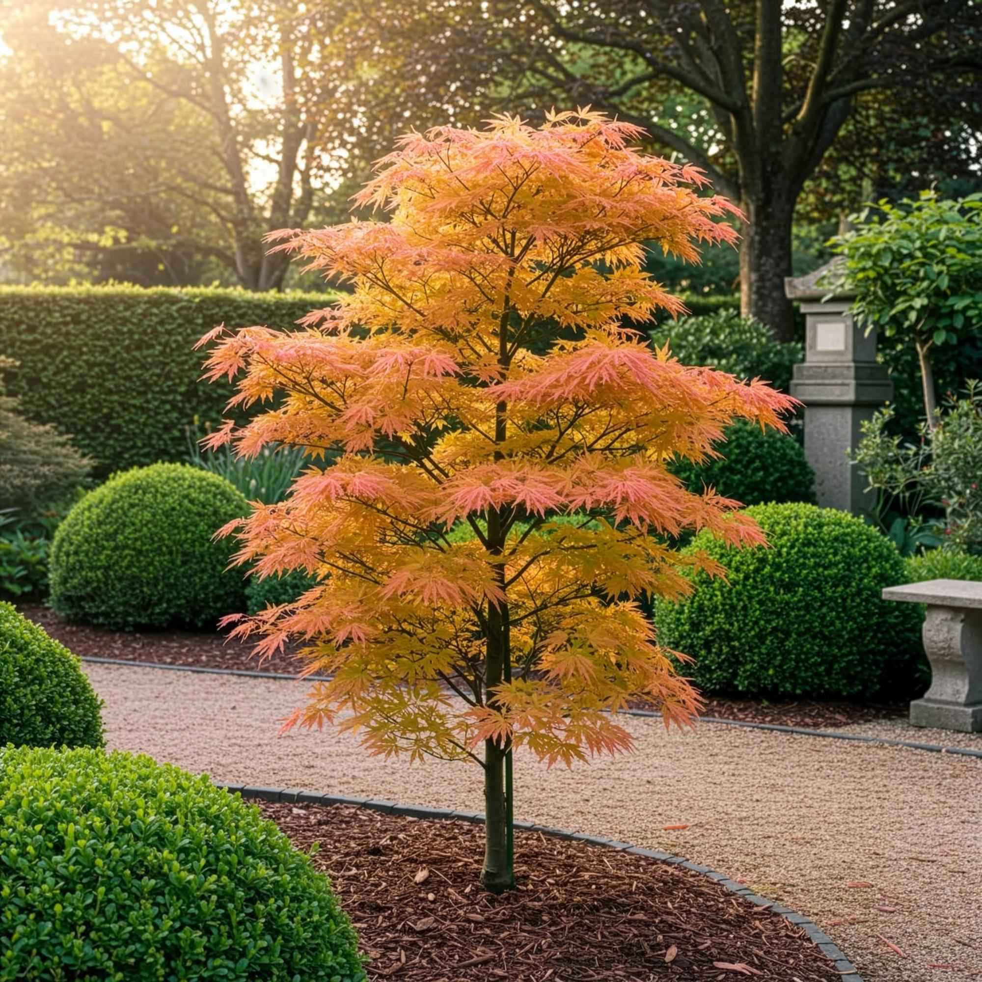 Image of Ahorn Acer palmatum Katsura – 12cm – Höhe ca. 35cm – Frischgrüner Austrieb & goldene Herbstfärbung – Laubabwerfender pflegeleichter Zierstrauch-3