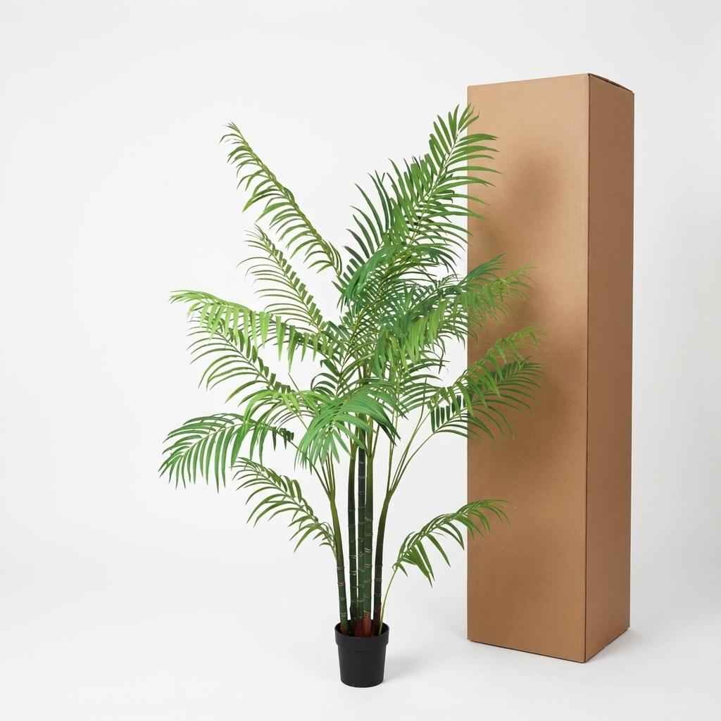 Image of Areca Palme Kunstpflanze 190cm – Große Goldfruchtpalme Deko Pflanze – Pflegefreie Kunstpalme für Wohnzimmer Büro & Empfangsbereich-3