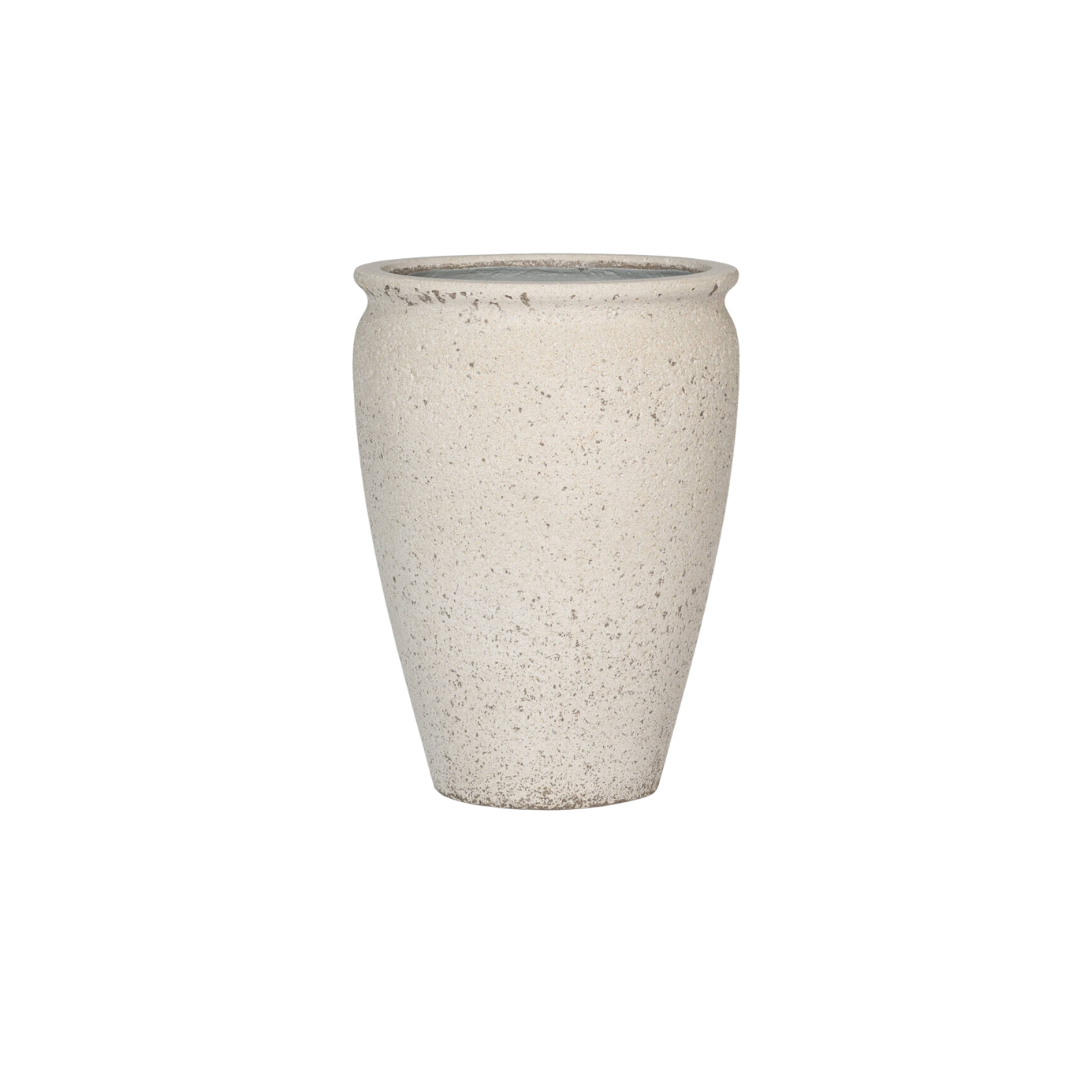 Image of Pflanztopf Artemis Chalk White – D42xH58cm – Moderner Blumentopf in Weiß – Hochwertiger Pflanzkübel für Innen – & Außenbereich-0