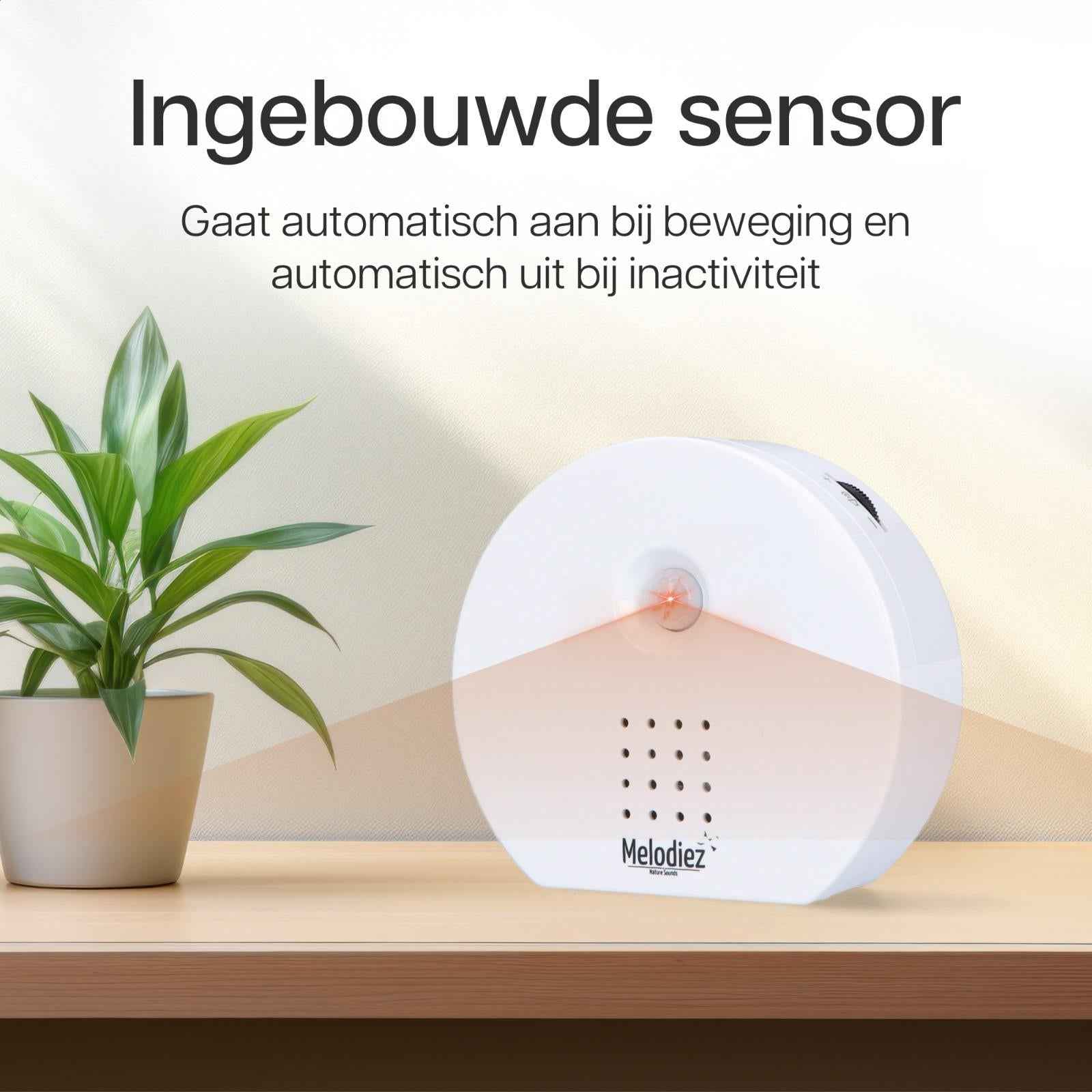 Image of Melodiez Musikbox Weiß – Naturklänge mit Bewegungssensor – Kompakte Soundbox für beruhigende Vogelstimmen, Meeresrauschen & Dschungelklänge-3