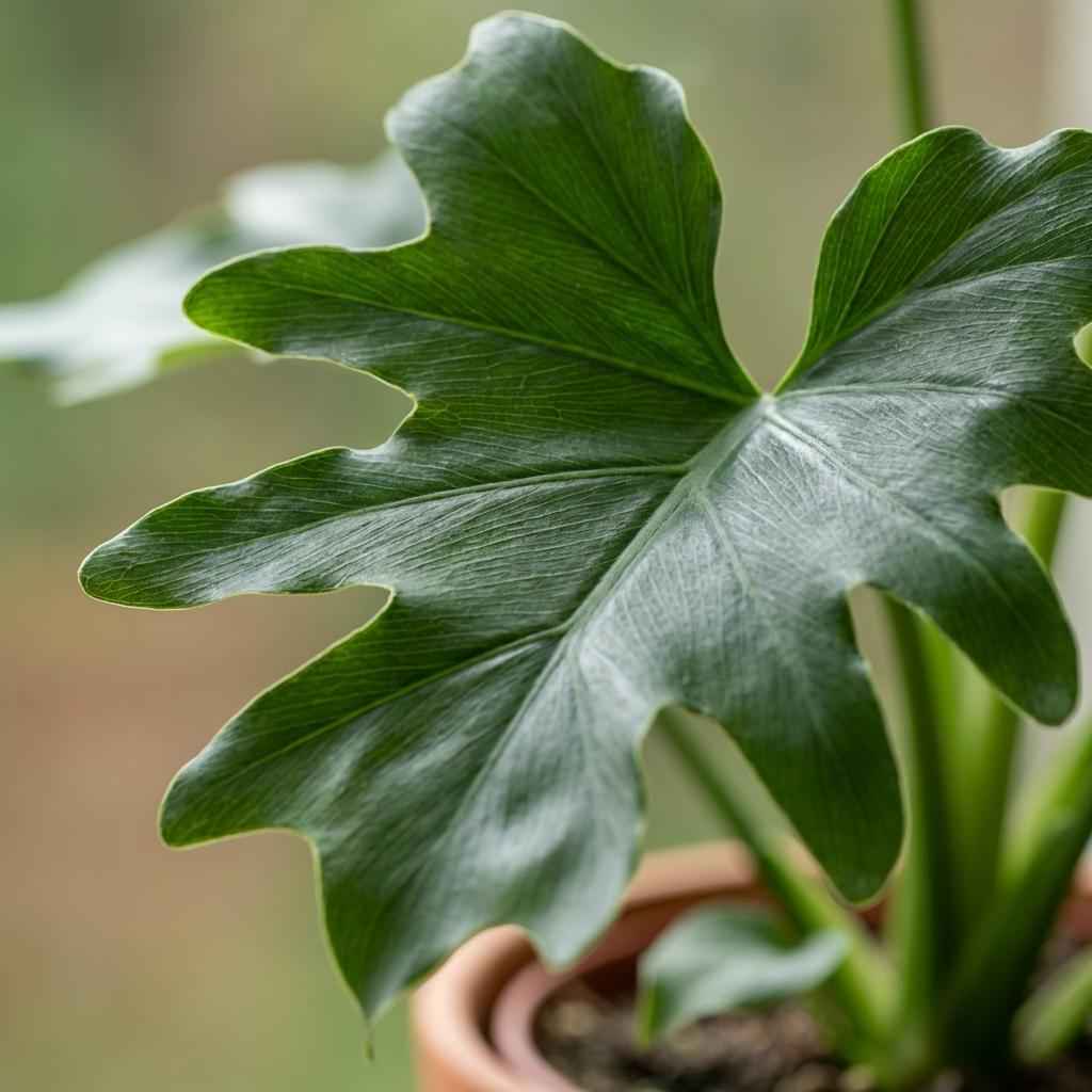 Image of Philodendron Lickety Split grün 70cm 19cm Zimmerpflanze pflegeleicht große dekorative Blätter für Wohnzimmer Büro Schlafzimmer tropische Grünpflanze-3