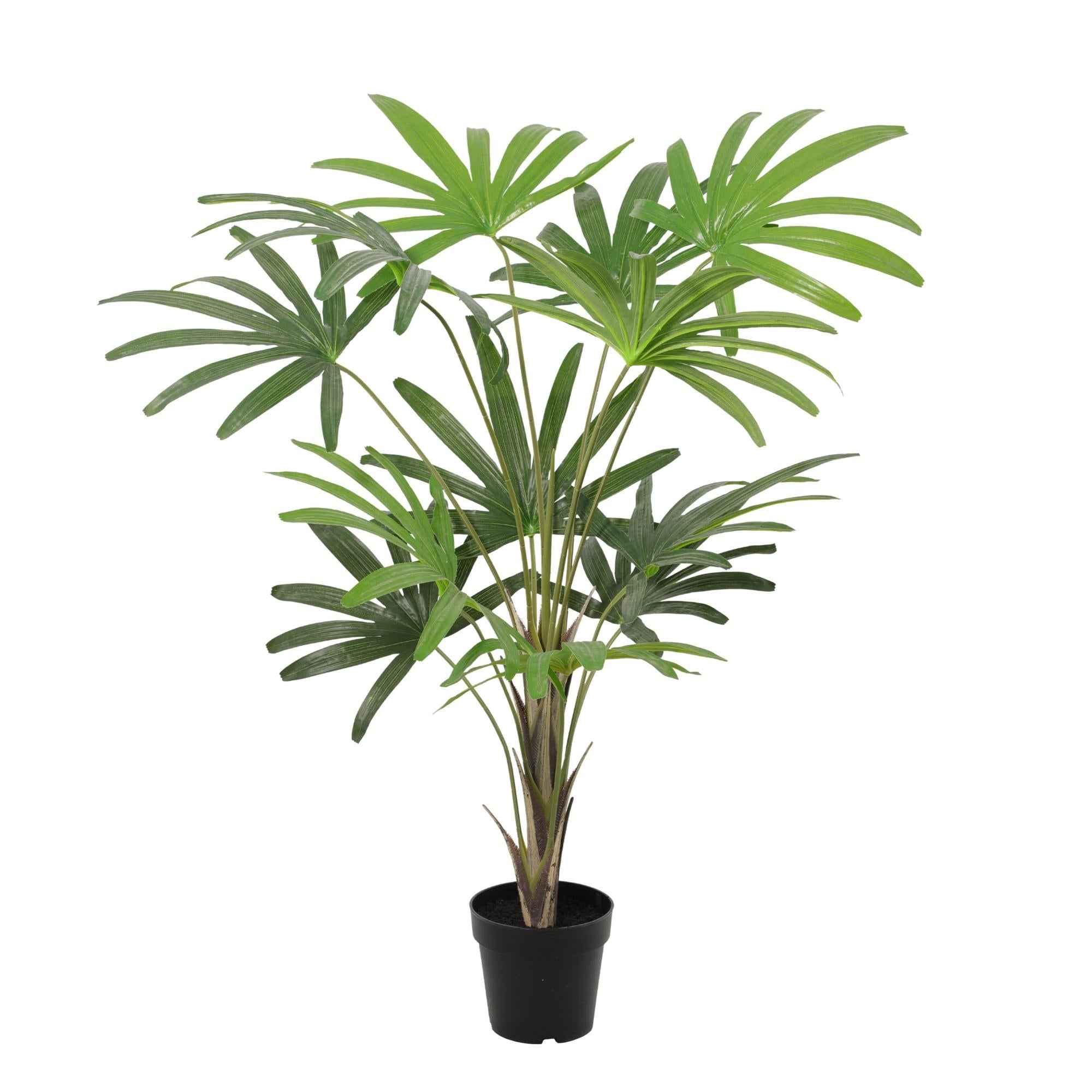 Image of Kunstpflanze Rhapis Excelsa 120cm – künstliche Steckenpalme im Topf