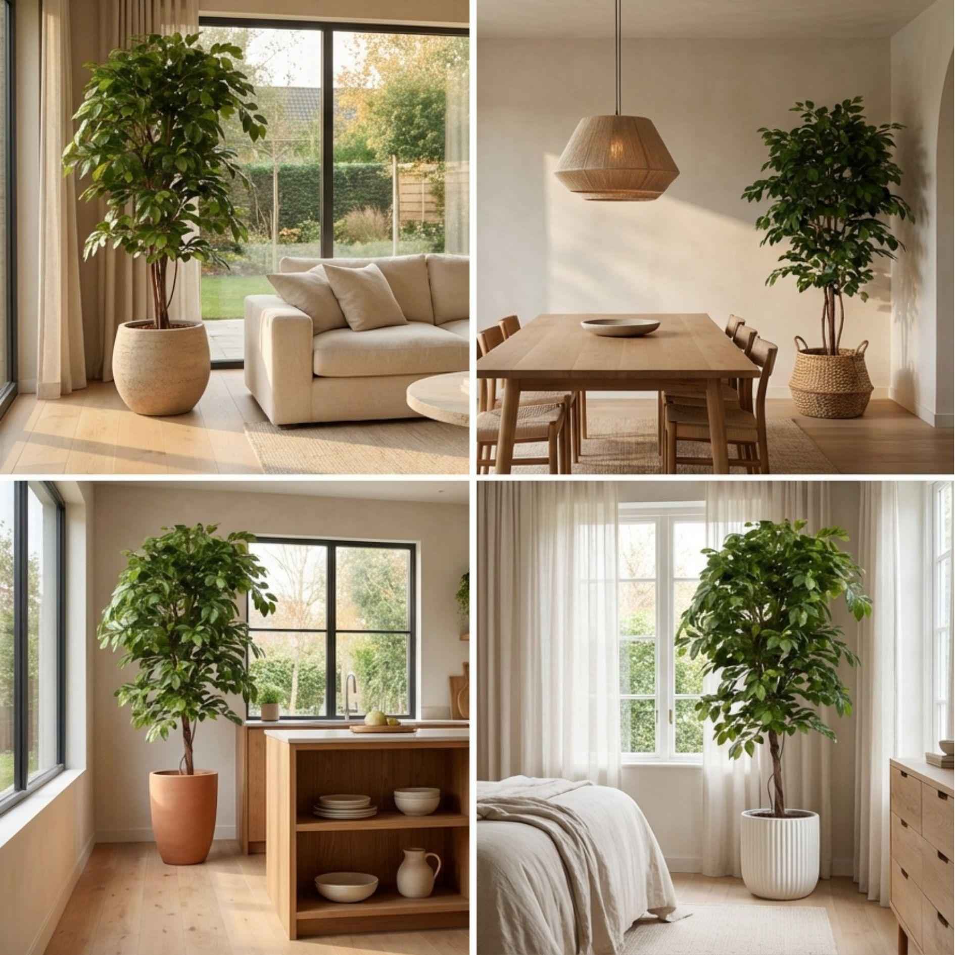 Image of Ficus Deluxe Vine Kunstbaum – 140cm – Realistische Kunstpflanze für Innenräume – Pflegefreier künstlicher Baum mit dichtem Blattwerk-3