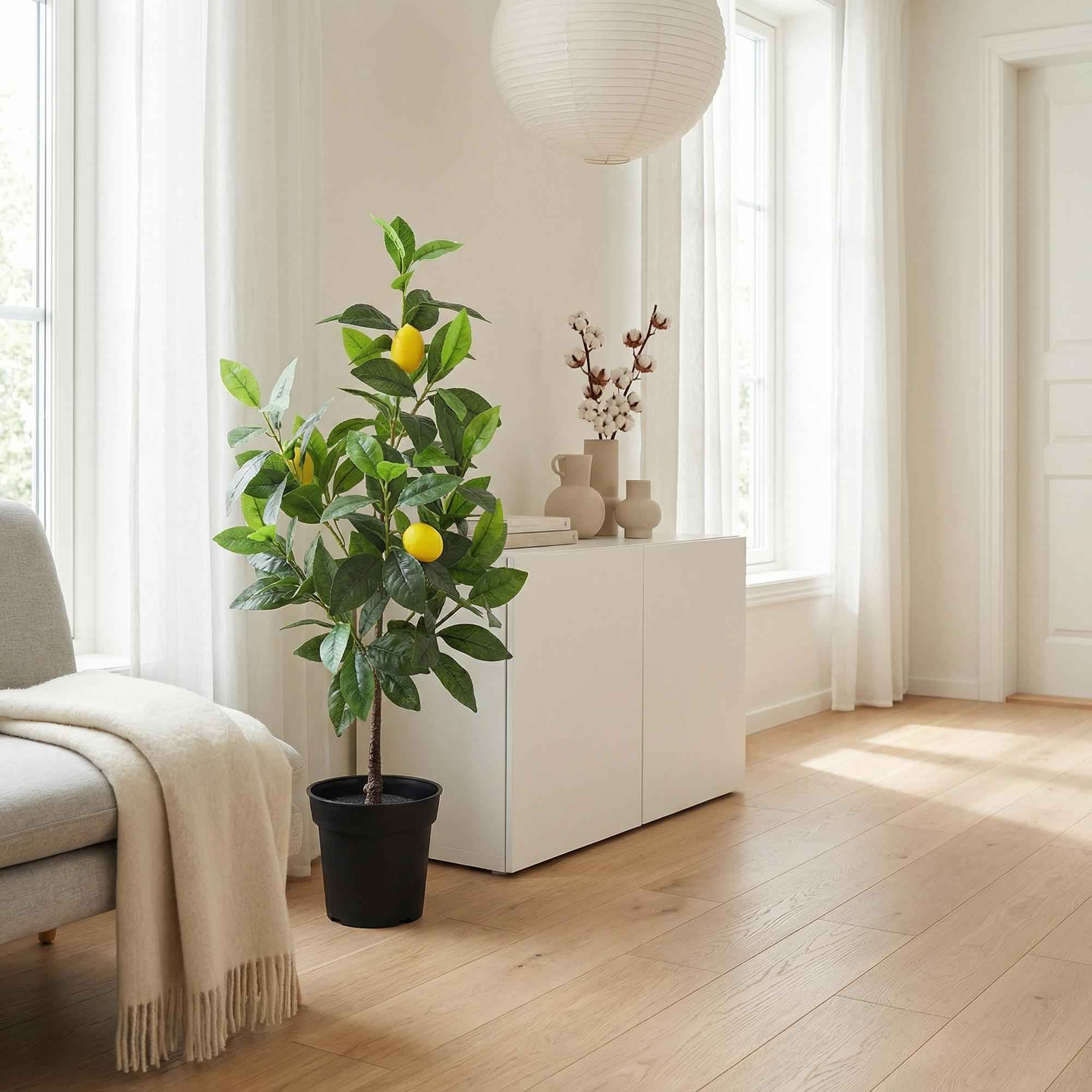 Image of Kunstpflanze Zitronenbaum 65cm – künstlicher Lemon Tree – realistische Blätter & Zitronenoptik