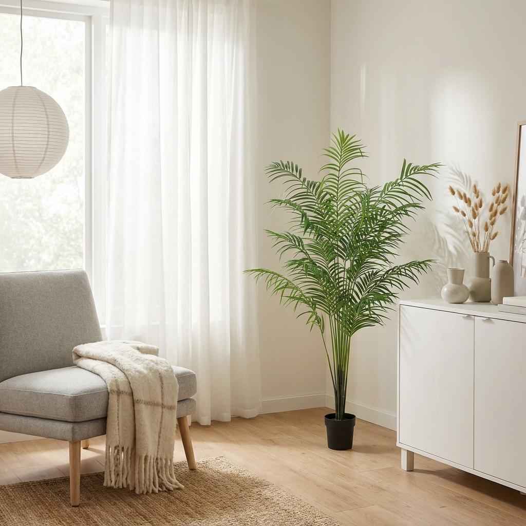 Image of Kentia Palme Kunstpflanze 170cm – Große Kunstpalme Deko Pflanze – Pflegefreie Zimmerpflanze für Wohnzimmer Büro & Empfangsbereich-4