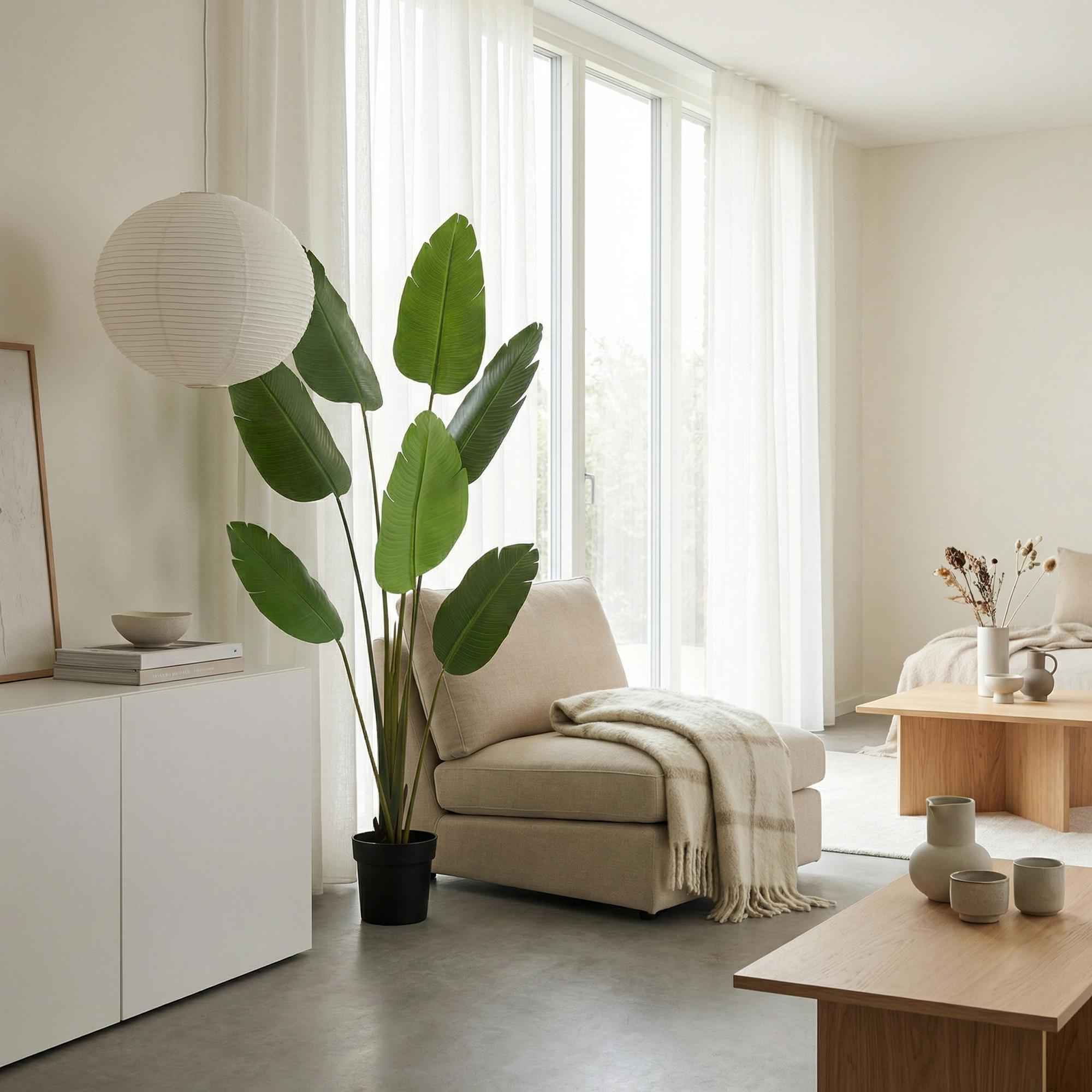 Image of Kunstpflanze Strelitzia Nicolai 170cm – künstliche Paradiesvogelblume als XXL Deko-Pflanze im Topf-1