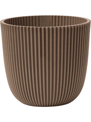 Image of Topf Capi Nature Groove Warm Taupe – Ø25cm – Nachhaltiger Übertopf mit natürlicher Rillenstruktur – Inspiriert von Baumrinde – Für Zimmerpflanzen-0