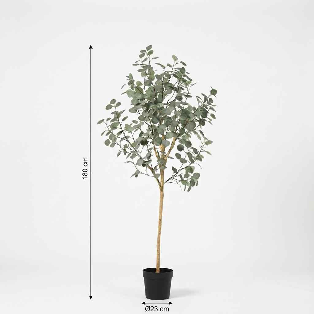 Image of Eukalyptus Kunstpflanze 180cm – Großer Eucalyptus Baum Deko Pflanze – Pflegefreie Zimmerpflanze für Wohnzimmer Büro & Empfangsbereich