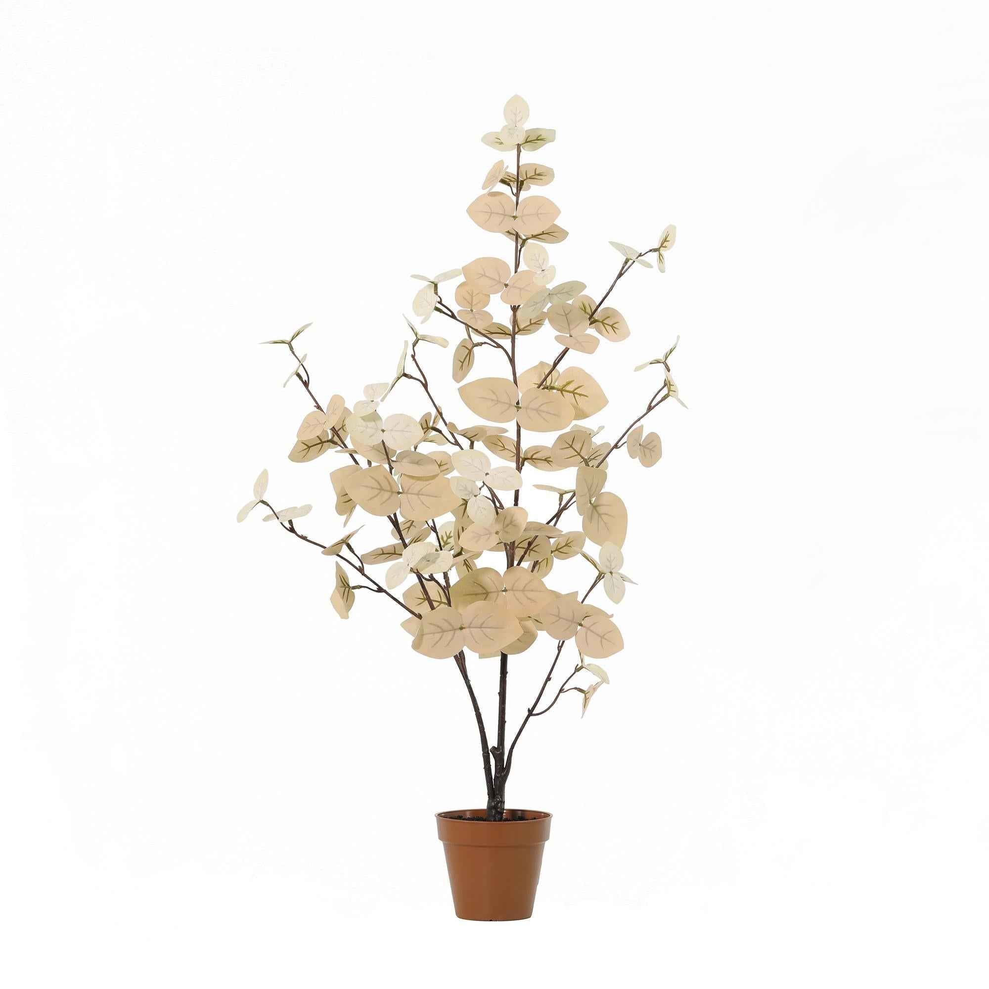 Image of Künstlicher Eukalyptus weiß 86cm dekorative Kunstpflanze für Wohnzimmer Büro Schlafzimmer Flur pflegefreie Wohnraum Deko moderne hohe Kunstpflanze-0