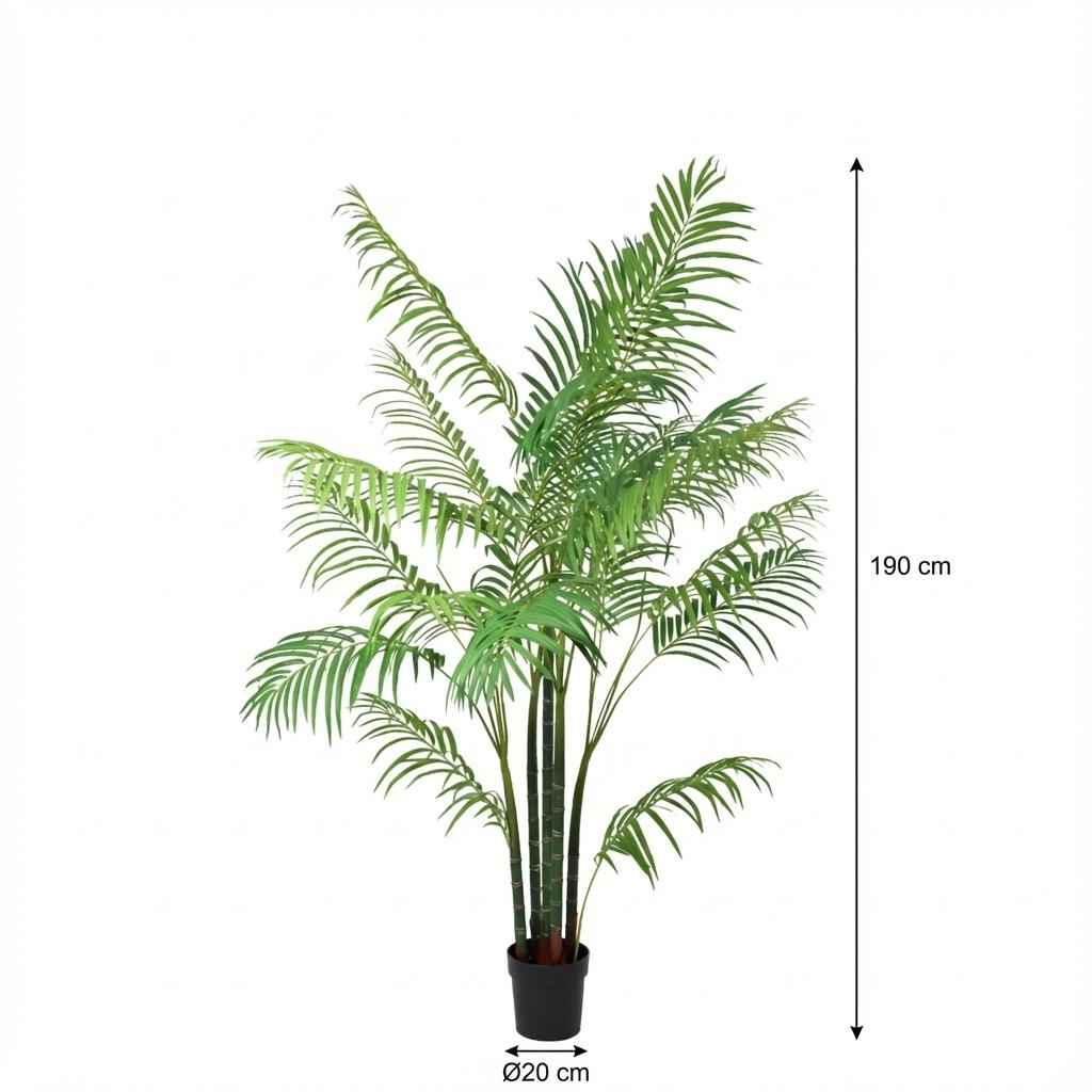 Image of Areca Palme Kunstpflanze 190cm – Große Goldfruchtpalme Deko Pflanze – Pflegefreie Kunstpalme für Wohnzimmer Büro & Empfangsbereich-2