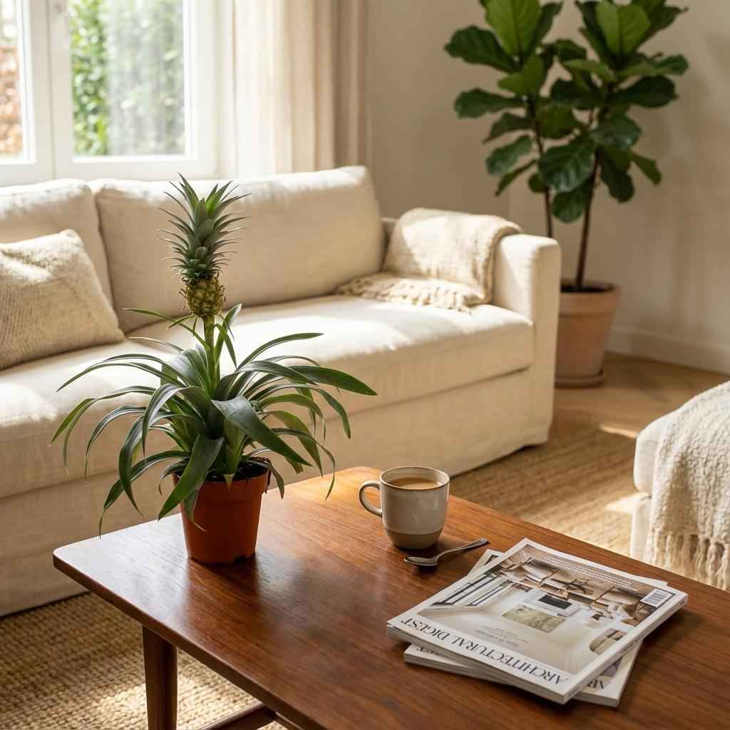 Image of Ananaspflanze Mi Amigo – Ø12cm – Höhe 35-40cm – Tropische Zimmerpflanze mit dekorativer Mini – Ananas – Exotische Pflanze für Wohnraum & Büro-2