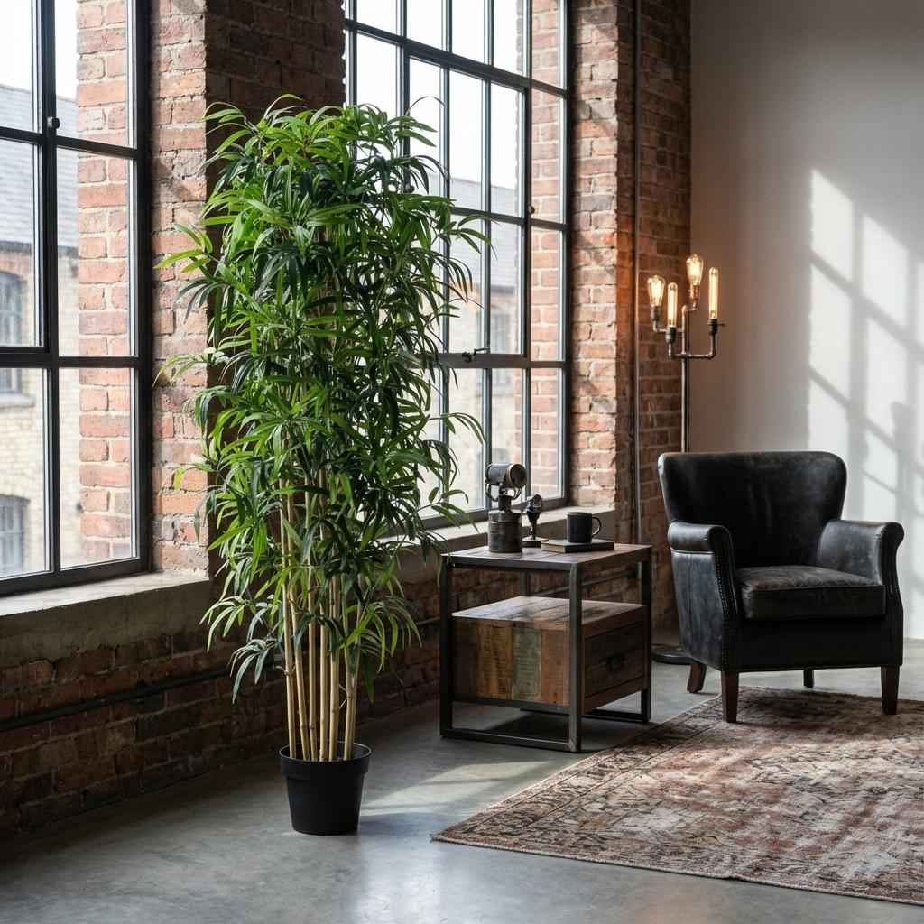 Image of Künstlicher Bambus 180cm – Große Bambus Kunstpflanze im Topf – Realistische Deko Pflanze für Wohnzimmer Büro & Empfangsbereich-3