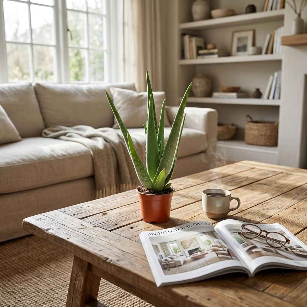 Image of Aloe Vera Zimmerpflanze Ø10,5cm Höhe35-40cm – Pflegeleichte Sukkulente mit fleischigen Blättern – Sonnenliebende Pflanze für Wohnraum & Büro-2