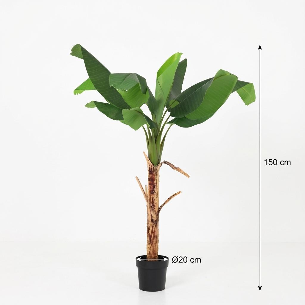 Image of Bananenpflanze Musa Kunstpflanze 150cm – Tropische Deko Pflanze – Pflegefreie Kunstpalme für Wohnzimmer Büro & Empfangsbereich-4