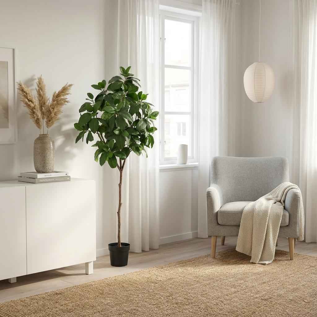 Image of Magnolia Kunstpflanze 190cm – Große Magnolienbaum Deko Pflanze – Pflegefreie Zimmerpflanze für Wohnzimmer Büro & Empfangsbereich-3