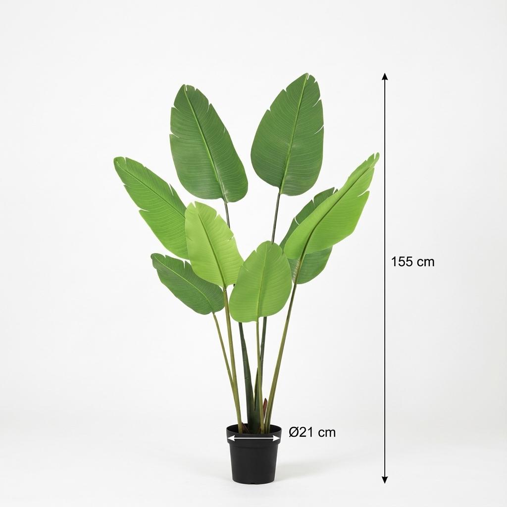 Image of Strelitzia Nicolai Kunstpflanze 155cm – Paradiesvogelblume Deko Pflanze – Pflegefreie Zimmerpflanze für Wohnzimmer Büro & Empfangsbereich-4