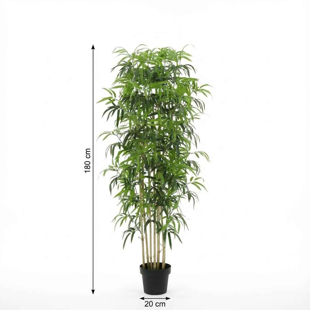 Image of Künstlicher Bambus 180cm – Große Bambus Kunstpflanze im Topf – Realistische Deko Pflanze für Wohnzimmer Büro & Empfangsbereich-4
