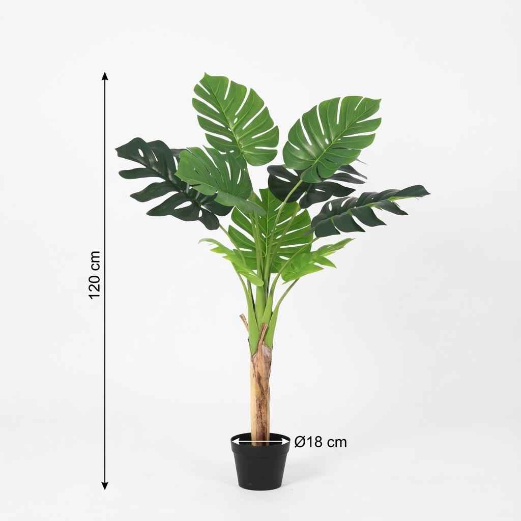 Image of Monstera Deliciosa Kunstpflanze 120cm – Große Fensterblatt Deko Pflanze – Pflegefreie Zimmerpflanze für Wohnzimmer Büro & Empfangsbereich-4