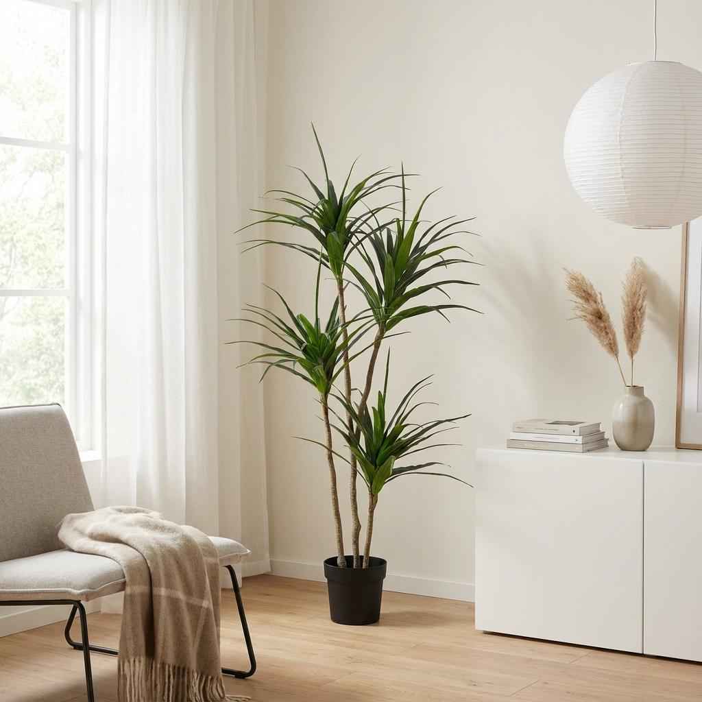 Image of Dracaena Kunstpflanze 165cm – Große Drachenbaum Deko Pflanze – Pflegefreie Zimmerpflanze für Wohnzimmer Büro & Empfangsbereich