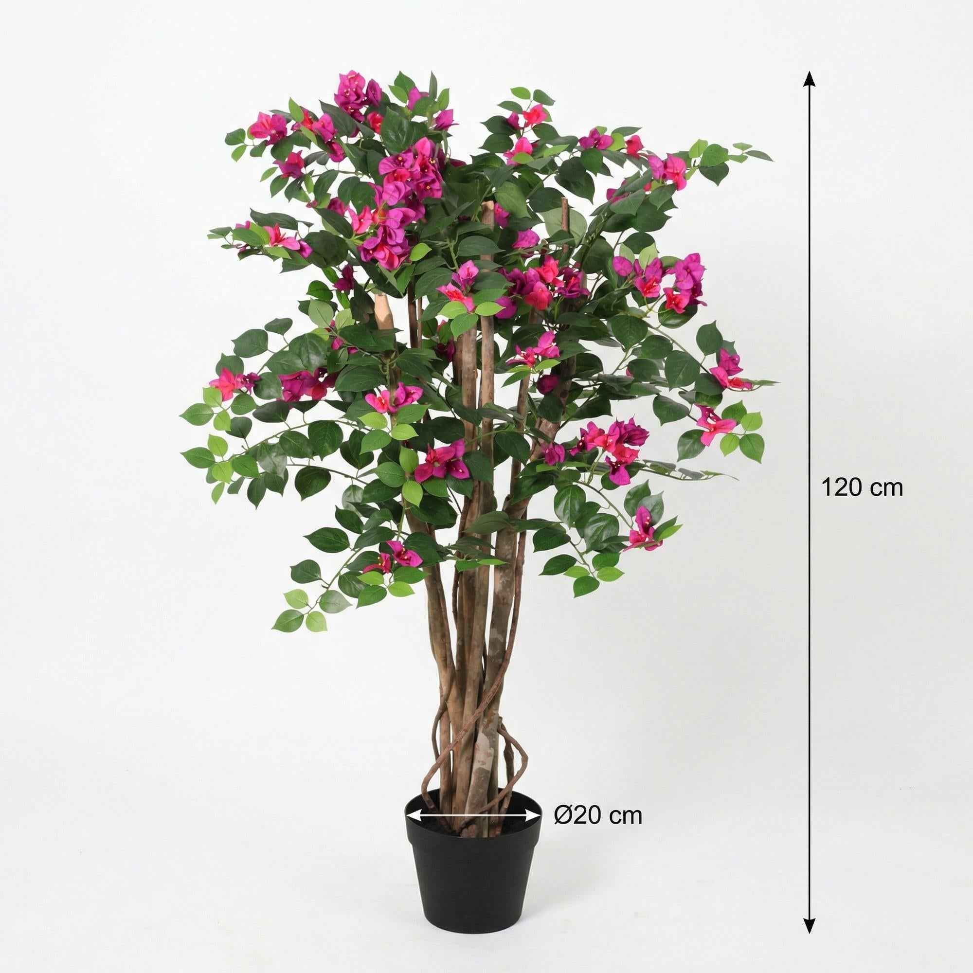Image of Kunstpflanze Bougainvillea 120cm – künstliche Bougainville im Topf – blühender Deko – Baum mit realistischer Blütenoptik – pflegeleichte Grün-1