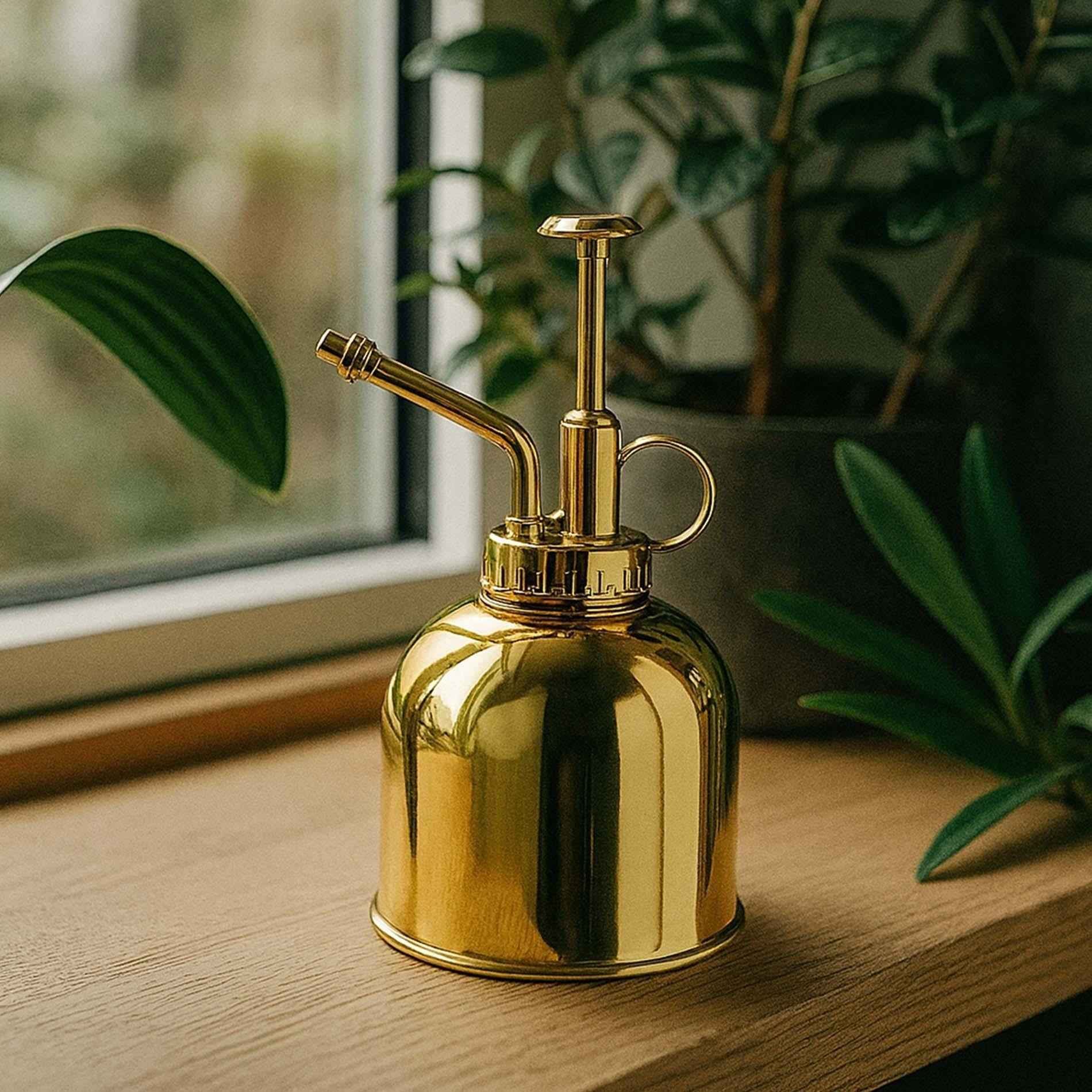 Image of Pflanzensprüher Gold – Edelstahl 300ml – Feiner Nebel für Zimmerpflanzen, Terrarien & Kräuter-1