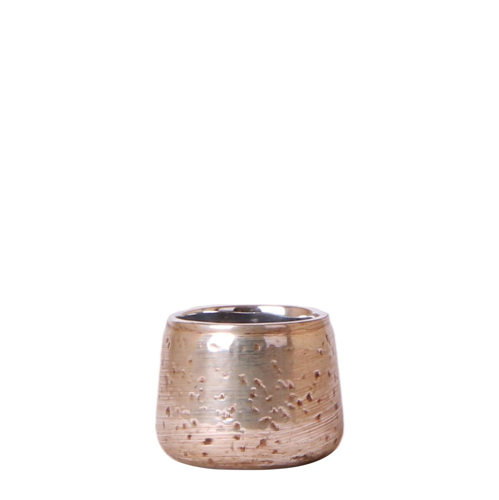 Image of Luxuriöser Blumentopf – Silberner Keramiktopf Ø6cm – Eleganter Ziertopf für kleine Pflanzen – Hochglanz – Dekoration für Wohnraum & Büro-0