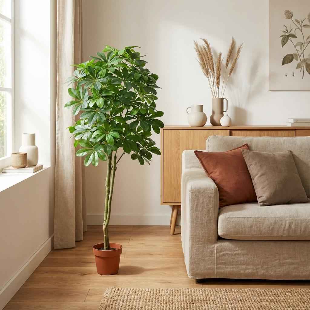 Image of Pachira Aquatica Kunstpflanze 150cm – Große künstliche Glückskastanie – Realistische Deko Pflanze für Wohnzimmer Büro & Empfangsbereich