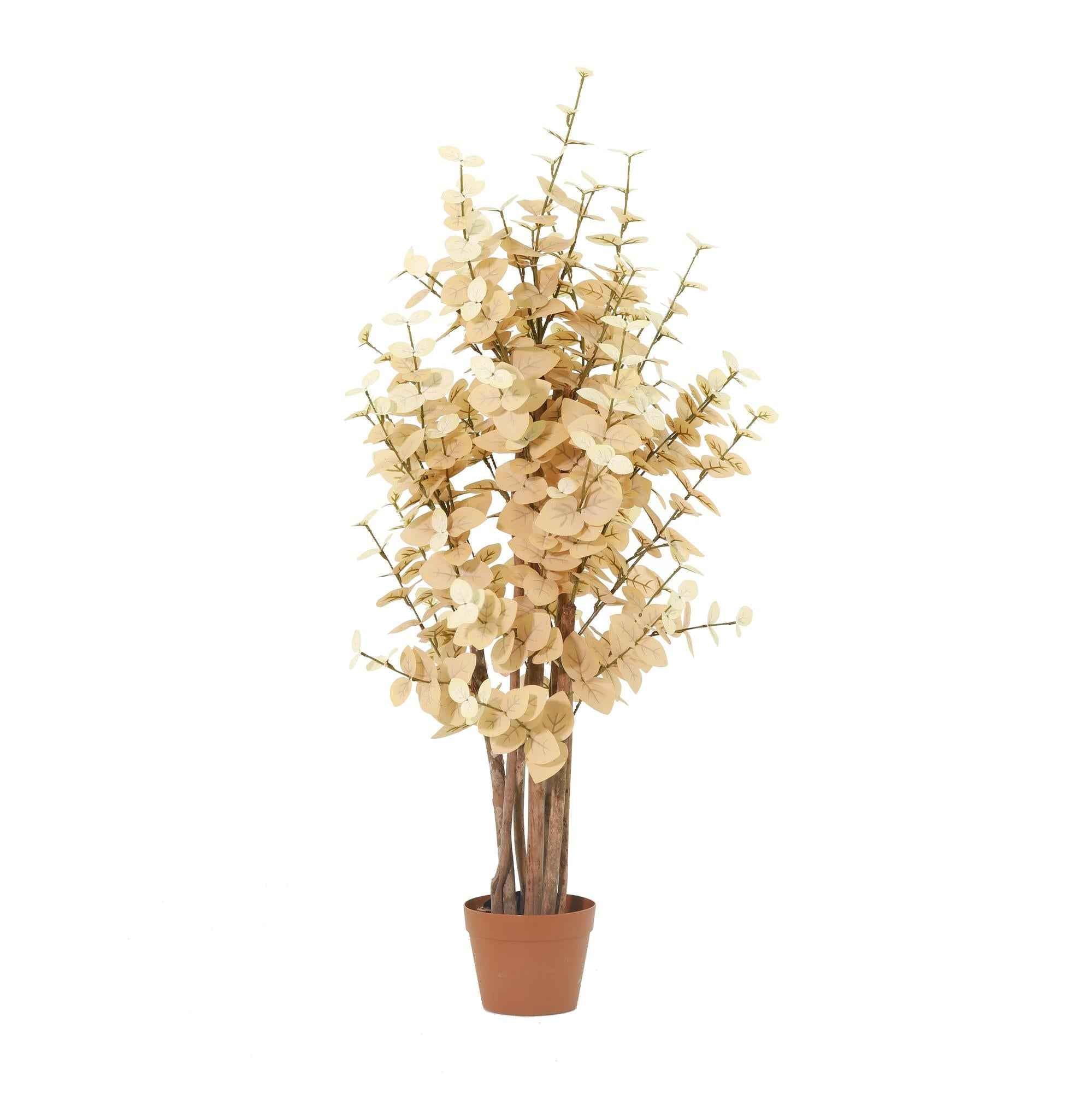 Image of Künstlicher Eukalyptus Yellow 125cm im Topf – realistische Kunstpflanze mit gelben Akzenten & luftiger Blattstruktur – inkl Basistopf-0