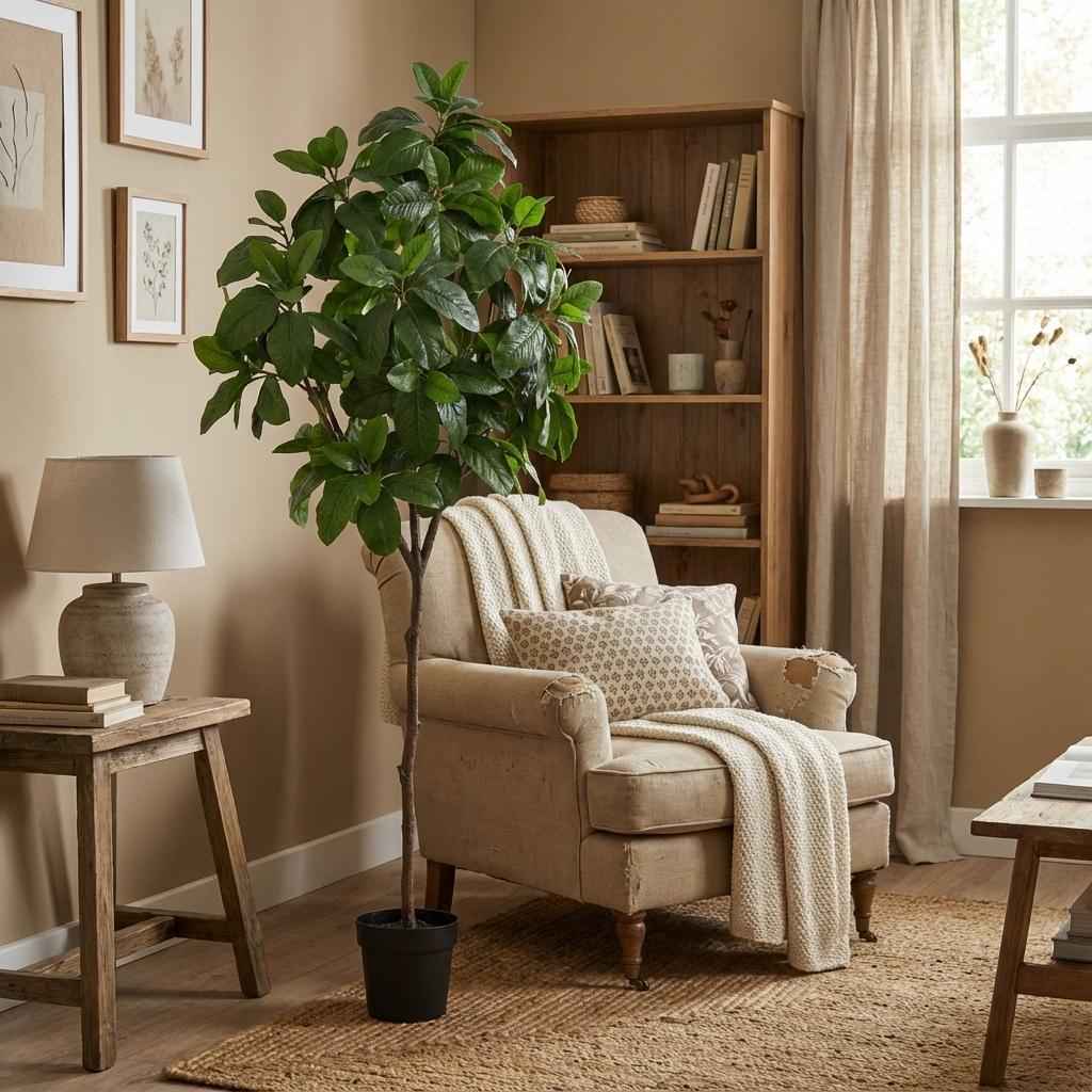Image of Magnolia Kunstpflanze 190cm – Große Magnolienbaum Deko Pflanze – Pflegefreie Zimmerpflanze für Wohnzimmer Büro & Empfangsbereich-2