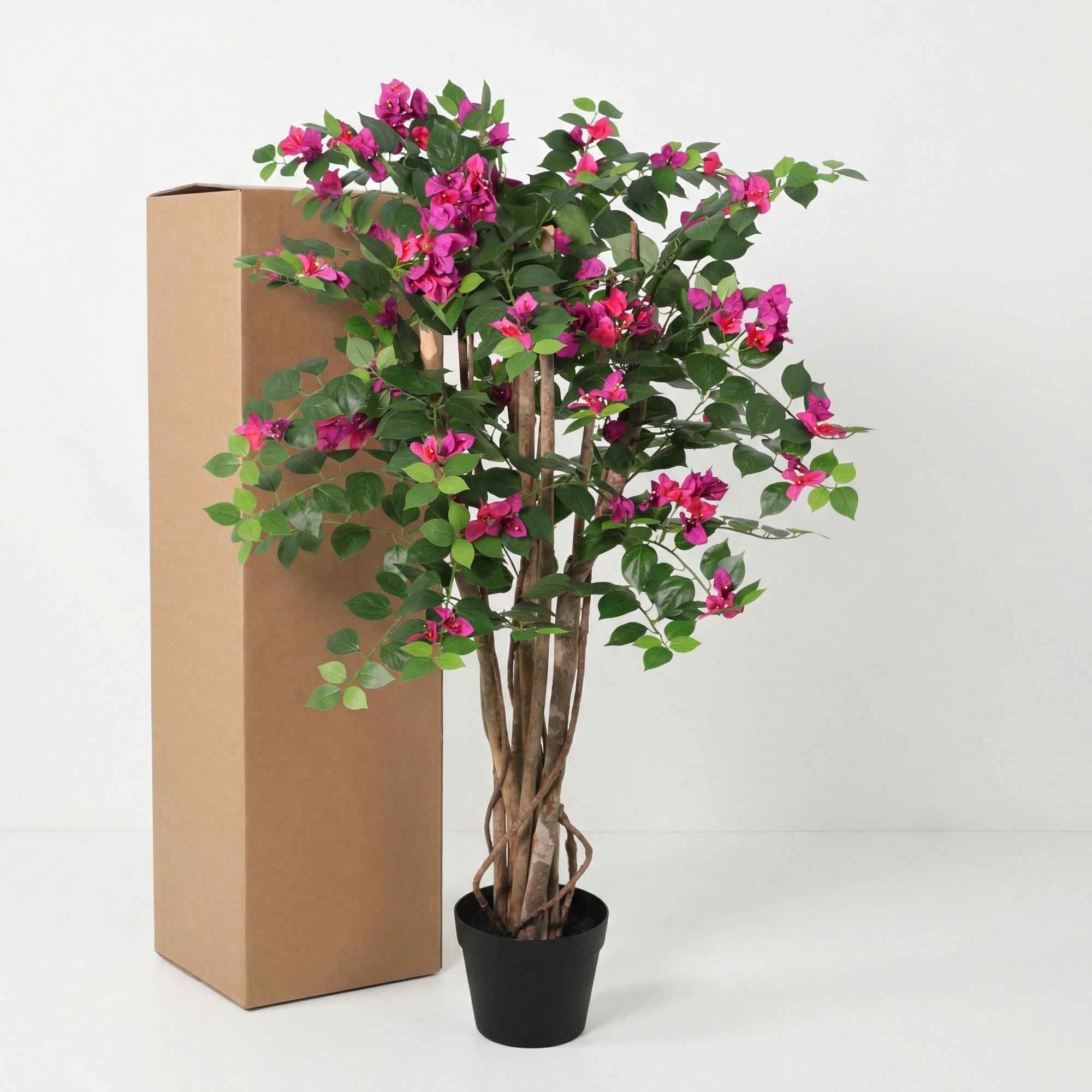 Image of Kunstpflanze Bougainvillea 120cm – künstliche Bougainville im Topf – blühender Deko – Baum mit realistischer Blütenoptik – pflegeleichte Grün-3