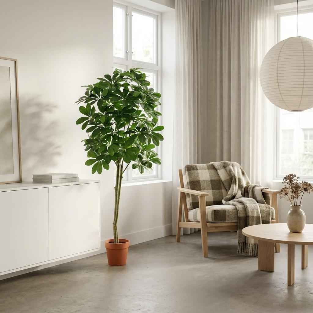 Image of Pachira Aquatica Kunstpflanze 150cm – Große künstliche Glückskastanie – Realistische Deko Pflanze für Wohnzimmer Büro & Empfangsbereich