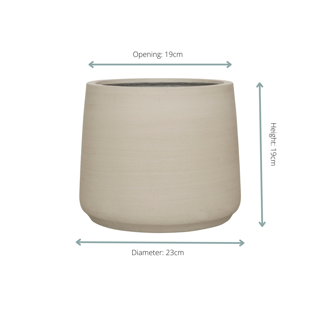 Image of Pflanzgefäß Jumbo Patt Beige Washed – D23xH19cm – Blumentopf in Beton – Optik – Stilvoller Pflanzkübel für Innen & Außen-1