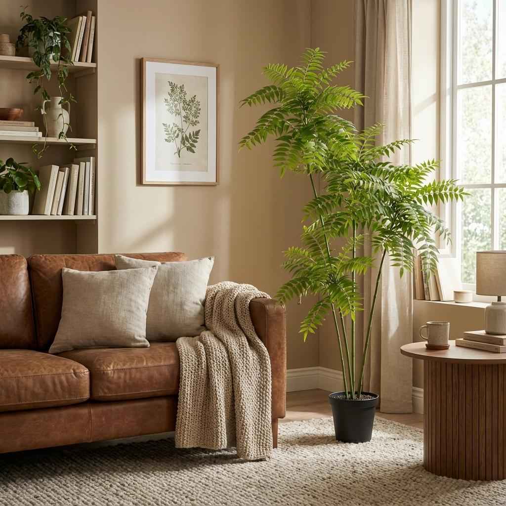 Image of Mahonia Kunstpflanze 185cm – Große Deko Kunstpflanze mit buschigem Blattwerk – Pflegefreie Zimmerpflanze für Wohnzimmer Büro & Empfangsbereich-3