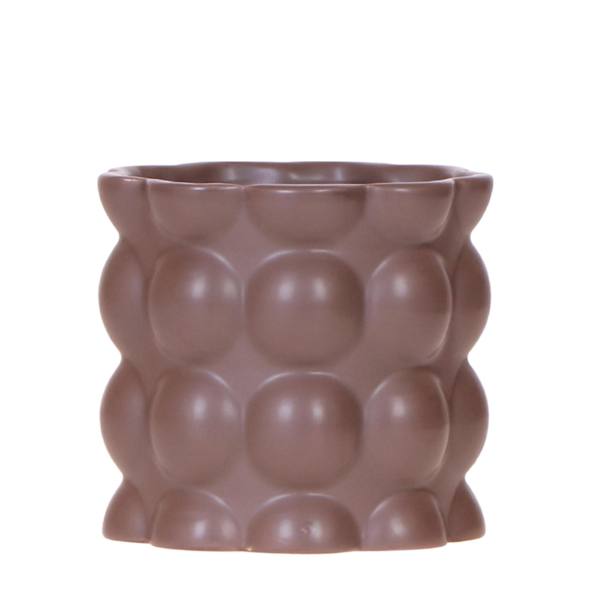 Image of Ziertopf Cotton – Braun – Ø9cm – Blumentopf mit matter Oberfläche – Pflanztopf aus der Slow Living Kollektion – Für kleine Pflanzen & Orchideen-0