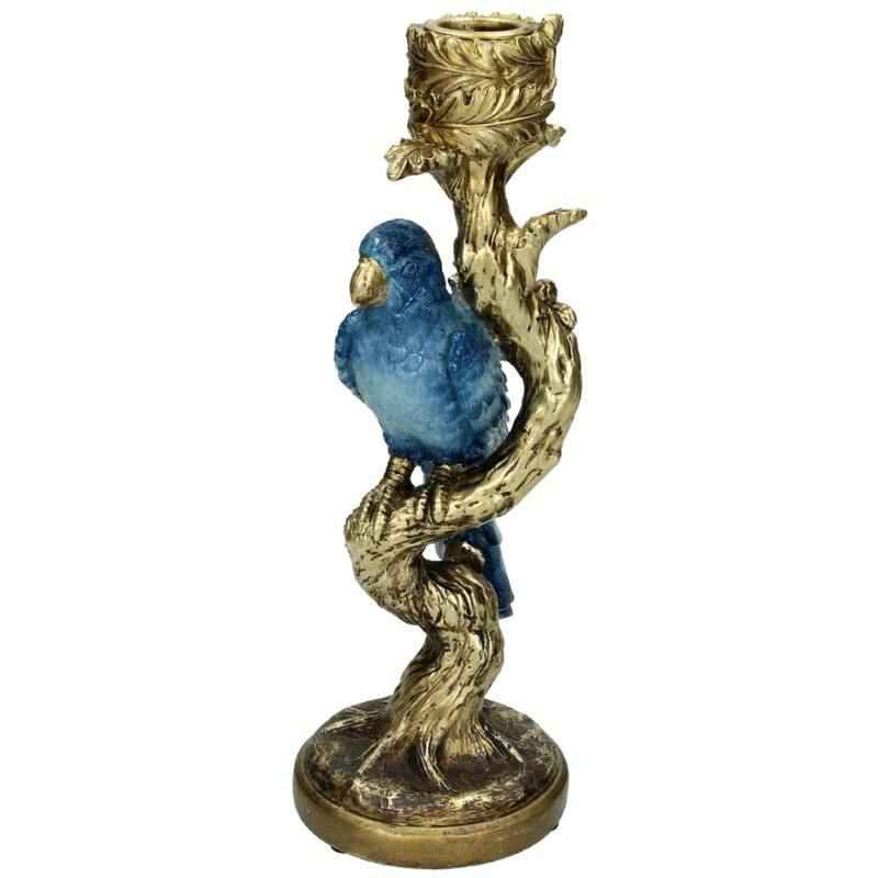 Image of Kerzenständer Vogel Blau 26cm – Kleiner Kerzenhalter in Vogel – Form – Verspieltes & modernes Wohnaccessoire-0