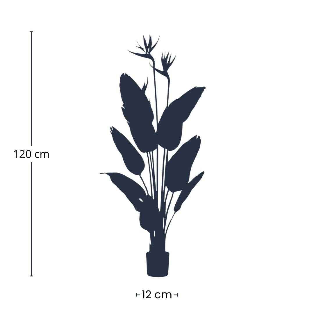 Image of Strelitzia mit Blüten – 120cm – Kunstpflanze – tropischer Blickfang – hochwertige Dekopflanze für Wohnzimmer, Büro & Flur – pflegeleicht-3