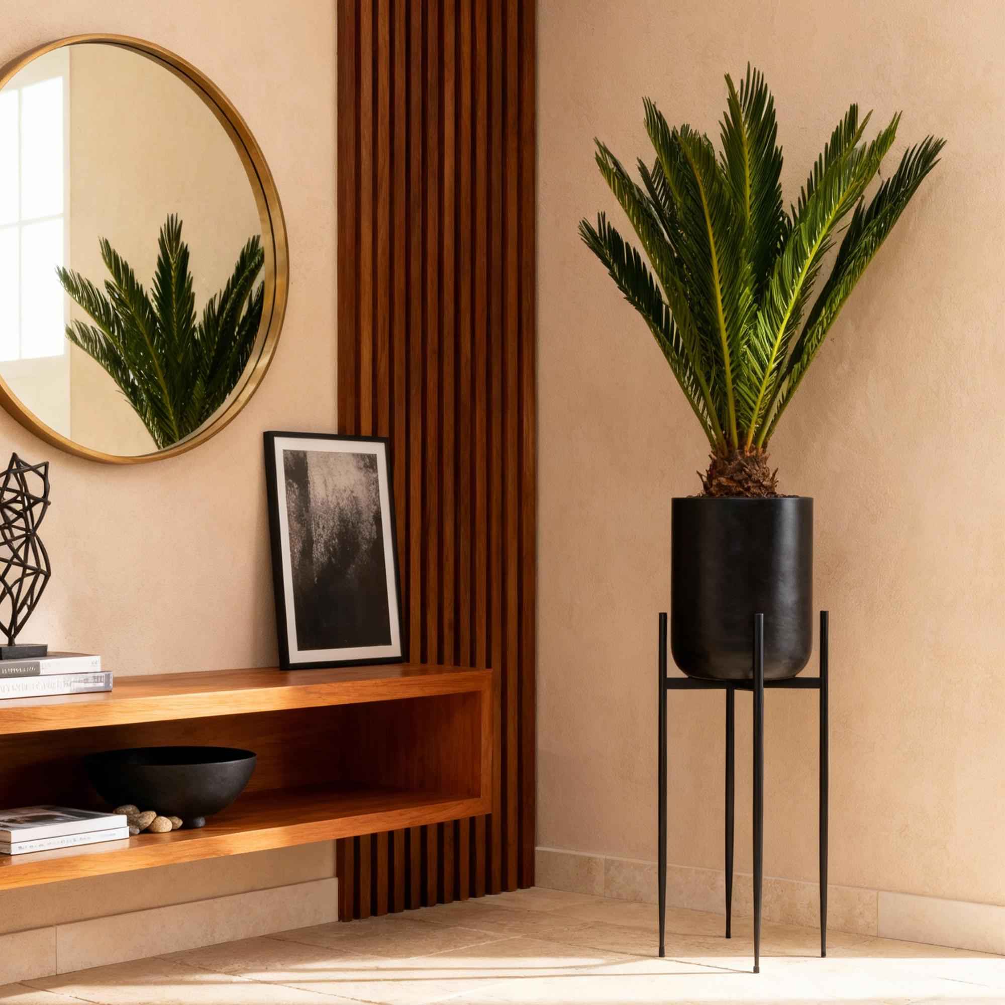Image of Cycas revoluta Sagopalmfarn – 45cm – 14cm – Pflegeleichte Zimmerpflanze mit fiederartigen Blättern – Exotischer Blickfang für Wohn – & Arbeitsräume-3