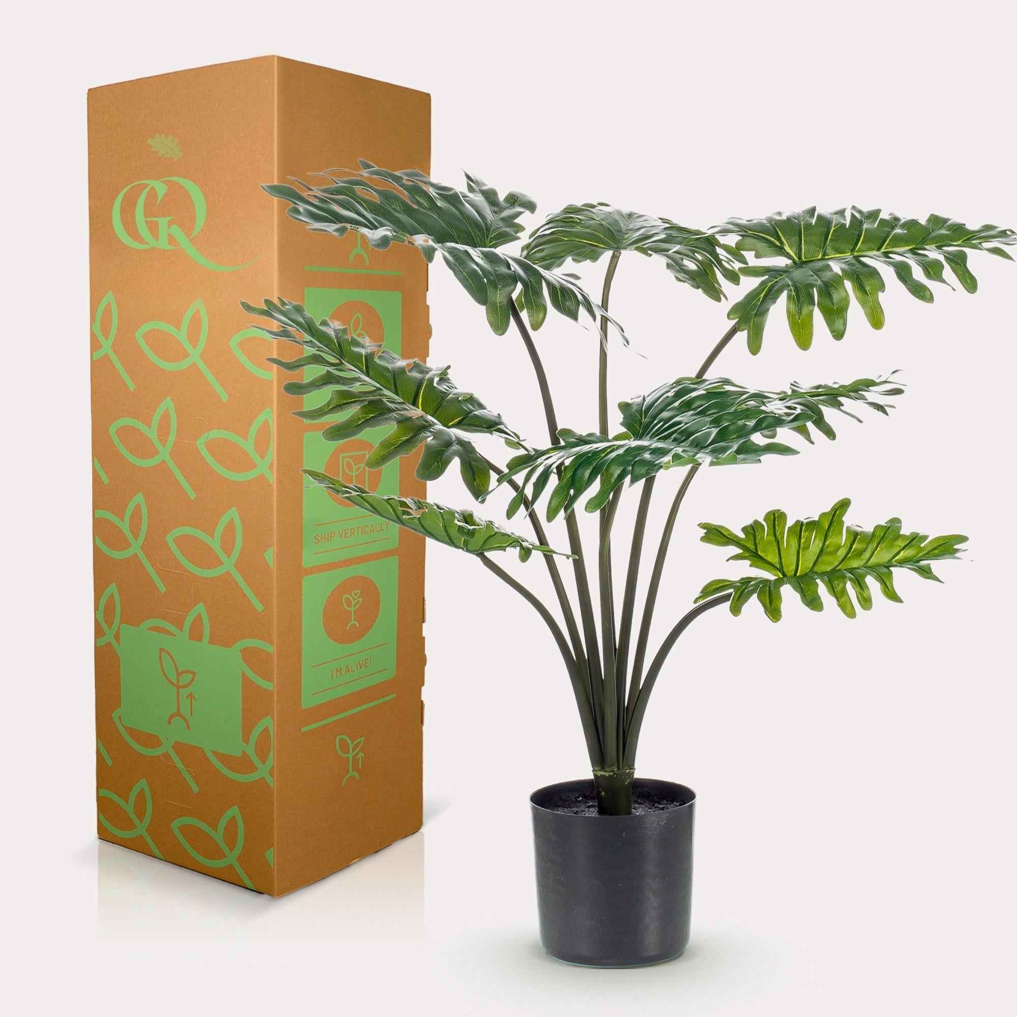 Image of Kunstpflanze Philodendron – 60cm – Täuschend echt & pflegefrei – Dekorative Kunst – Zimmerpflanze für Wohnzimmer & Büro – Nachhaltig & langlebig-4