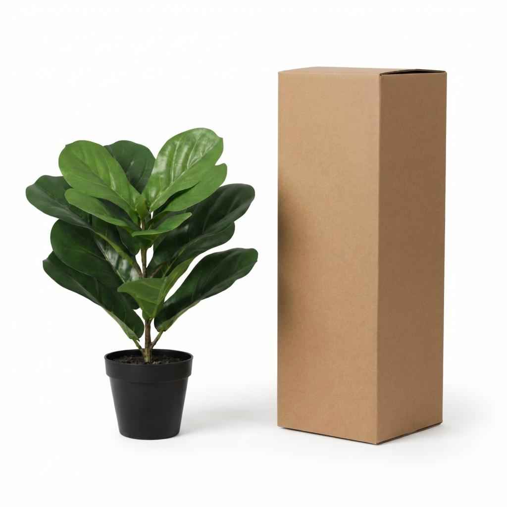 Image of Ficus lyrata Kunstpflanze 40cm – Kompakte Geigenfeige Deko Pflanze – Pflegefreie Zimmerpflanze für Fensterbank Büro & Regal-2