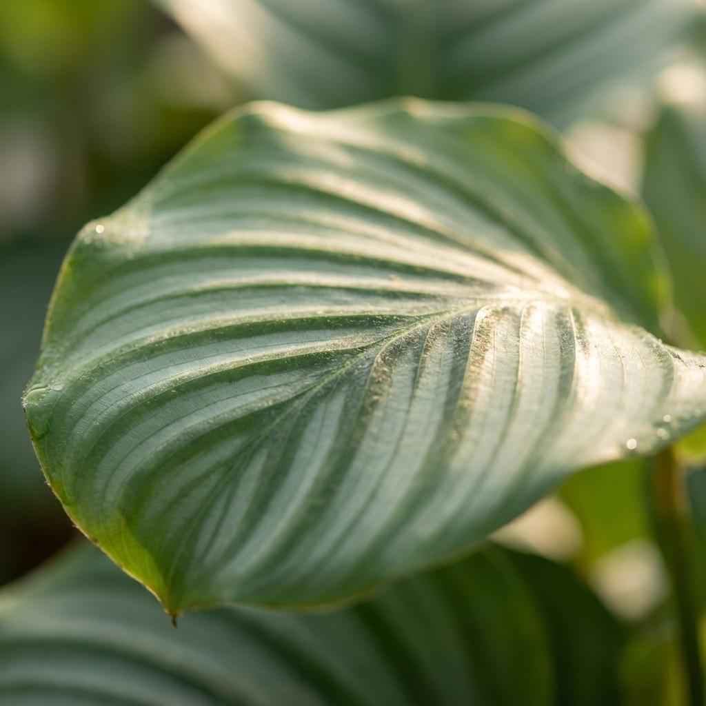 Image of Korbmarante Calathea Orbifolia – Ø17cm – Höhe 40-50cm – Große silbrig gestreifte Blätter – Dekorative Zimmerpflanze für Wohnraum Büro & Schlafzimmer-1
