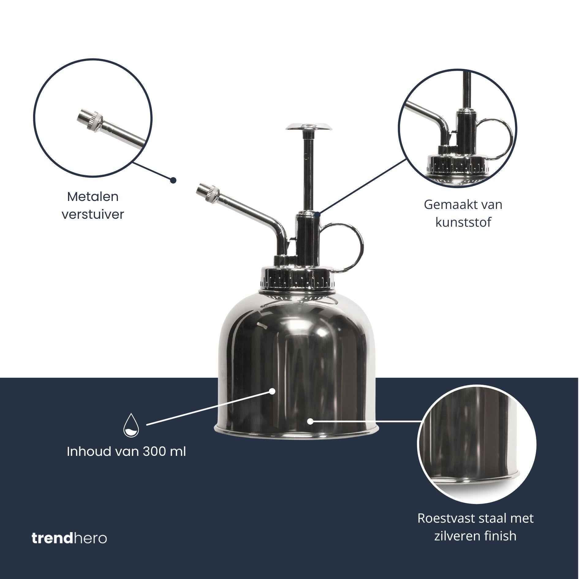 Image of Pflanzensprüher Silber 300ml – Edelstahl – Zimmersprüher für Pflanzen, Kräuter & Terrarien-2