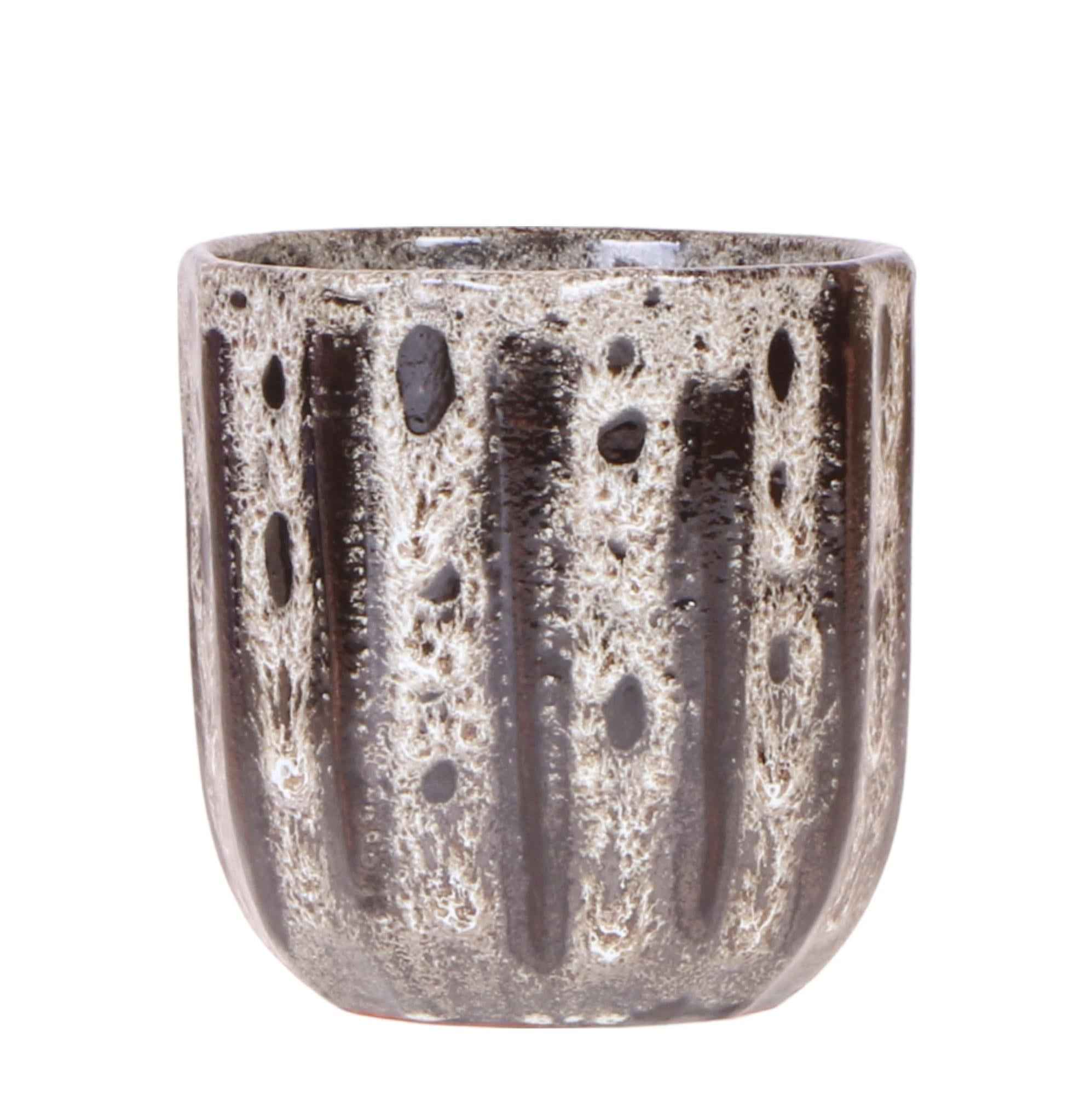 Image of Soul Ziertopf – Keramik – Übertopf mit strukturierter Oberfläche – Ausdrucksstarkes Design im Industrial – Stil – Für Innenräume-0