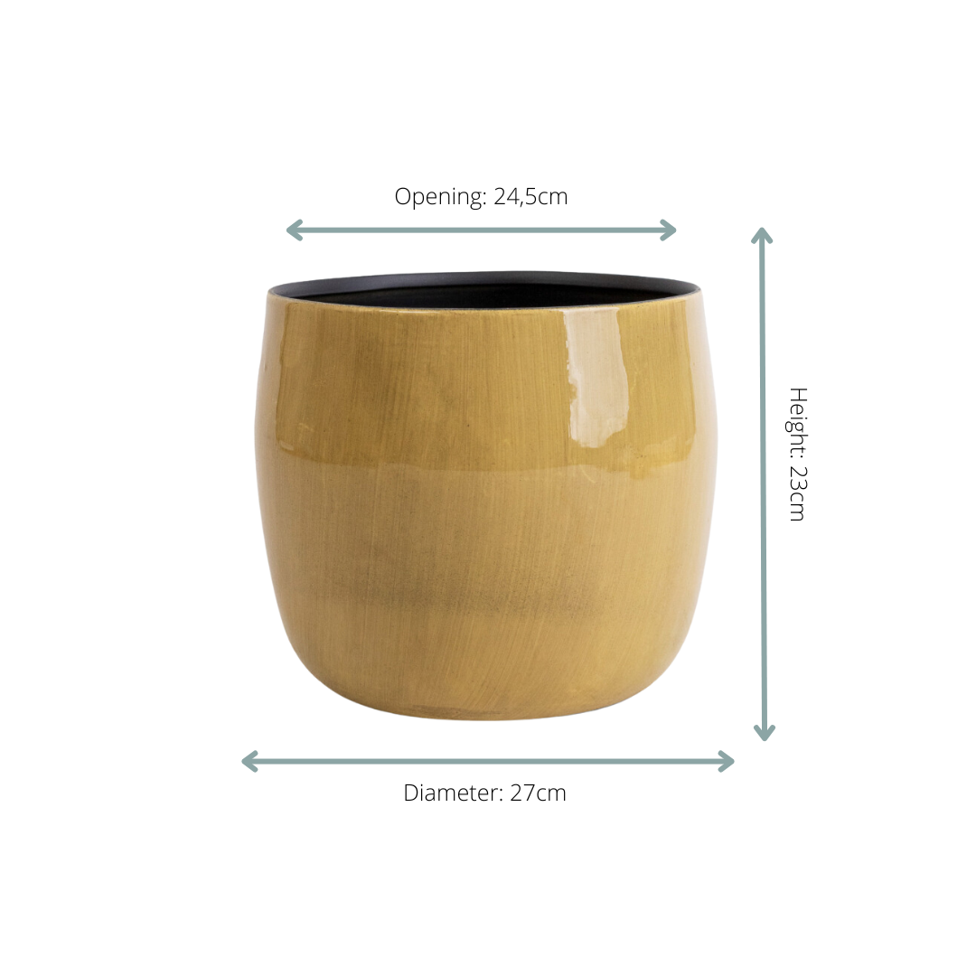 Image of Pflanztopf Babet – Camel Braun – D27xH23cm – Blumentopf mit Strukturdesign – Pflanzkübel für Innen – & Außenbereich-1