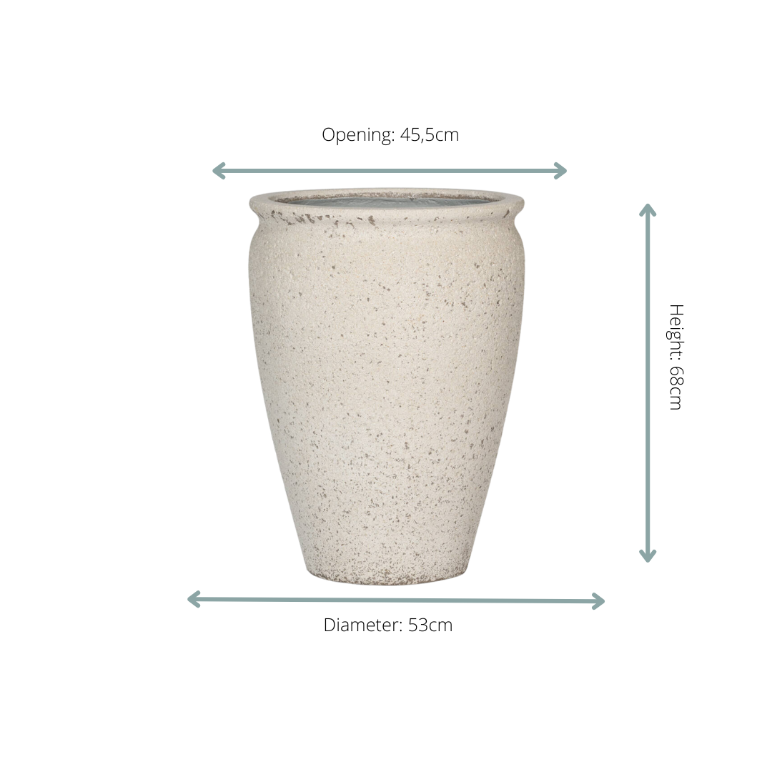 Image of Pflanztopf Artemis Chalk White – D53xH68cm – Großer, eleganter Blumentopf in Weiß – Optik – Wetterfester Pflanzkübel aus robustem Kunststoff-1