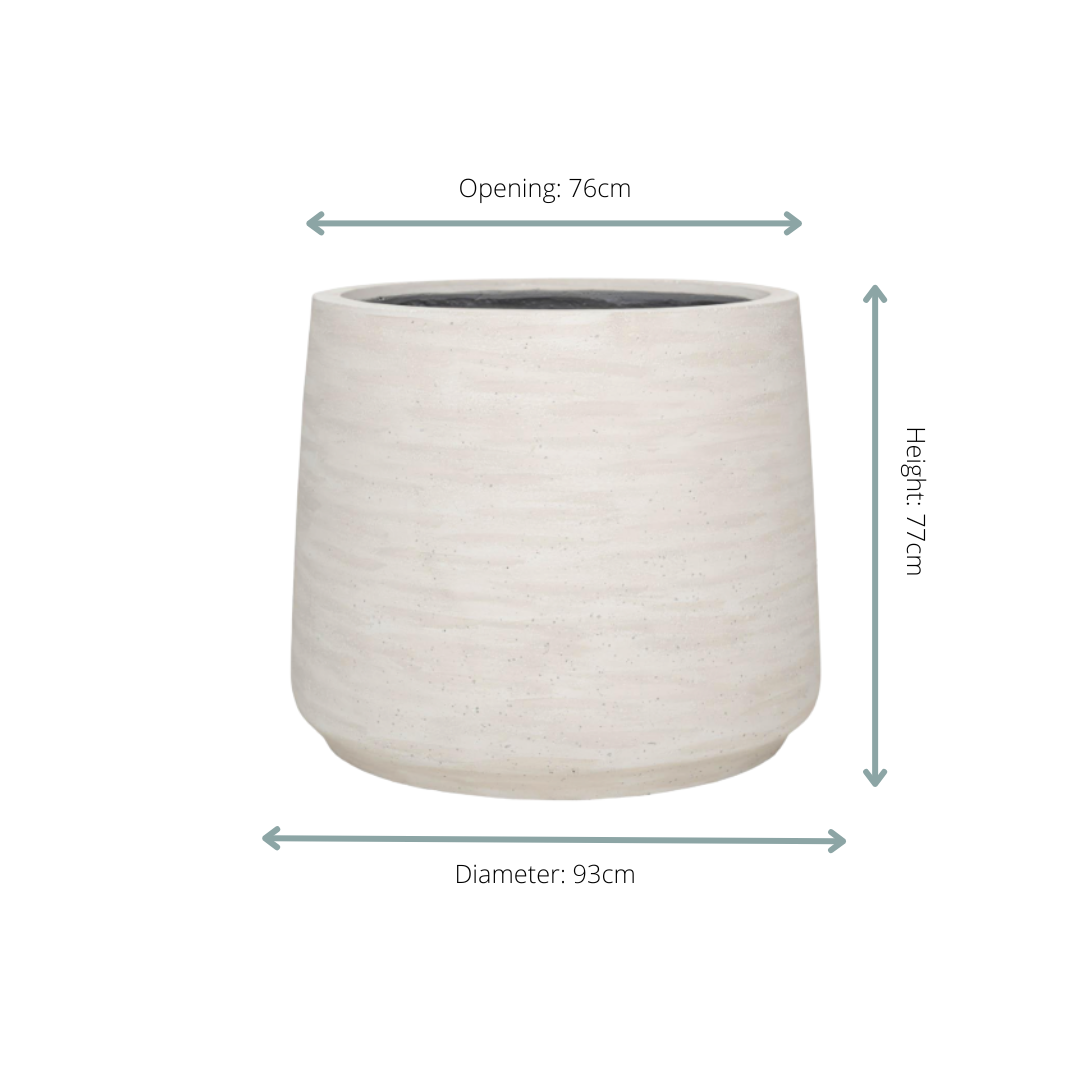 Image of Pflanztopf Jumbo Patt Ivory Washed – D93xH77cm – XXL Design – Blumentopf in Elfenbeinoptik-1