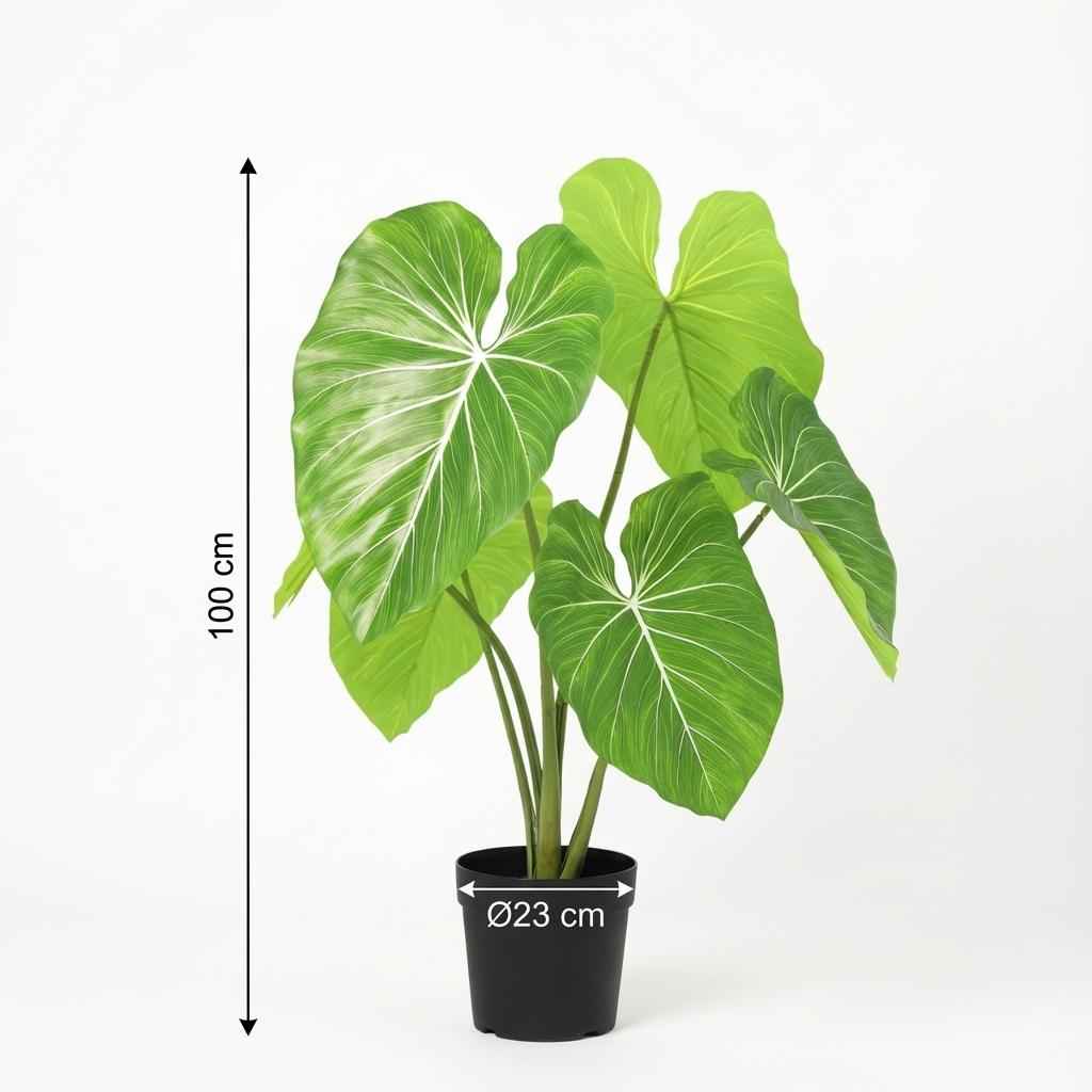 Image of Philodendron Kunstpflanze 100cm – Tropische Deko Pflanze – Pflegefreie Zimmerpflanze für Wohnzimmer Büro & Empfangsbereich-2