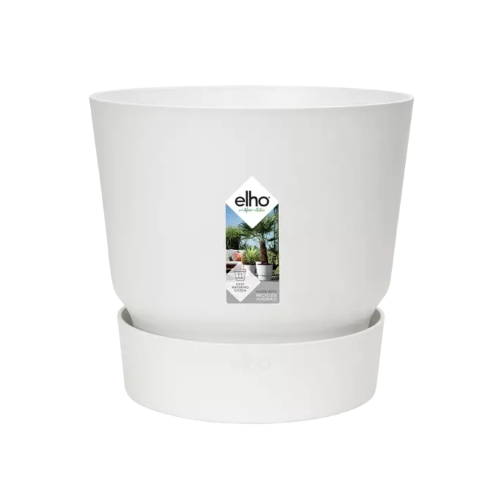 Image of Pflanztopf Greenville Round – Weiß – Ø30cm – Mit integriertem Wasserspeicher – Aus recyceltem Kunststoff – Wetterfest & langlebig-0