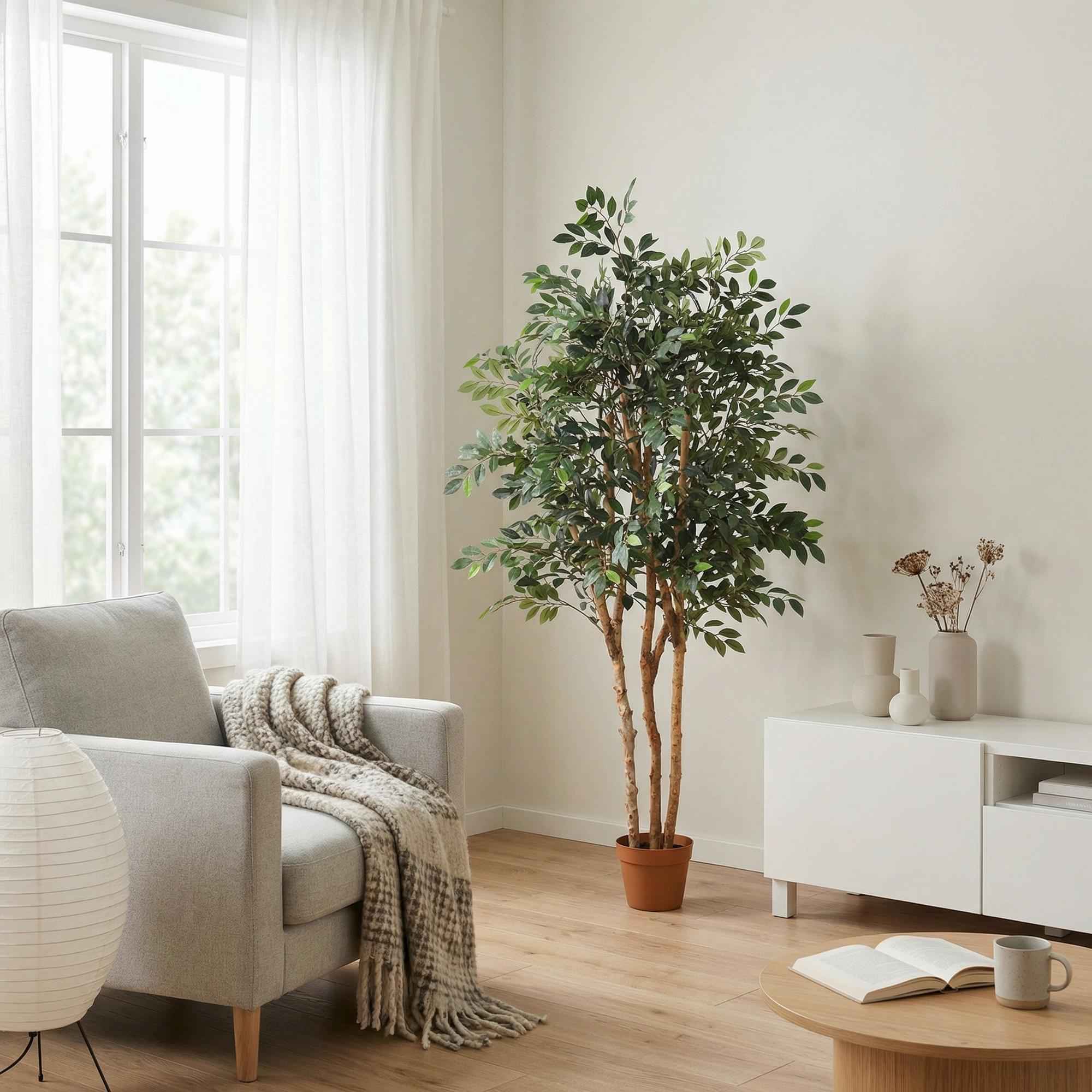 Image of Kunstpflanze Ficus Exotica 150cm – künstlicher Deko – Baum im Topf-3