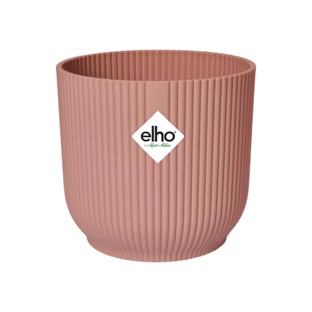 Image of Pflanztopf Vibes Fold Rosa – Ø14cm – Übertopf mit Rillenstruktur – Für Zimmerpflanzen – Aus recyceltem Kunststoff – Leicht, langlebig & stilvoll-0
